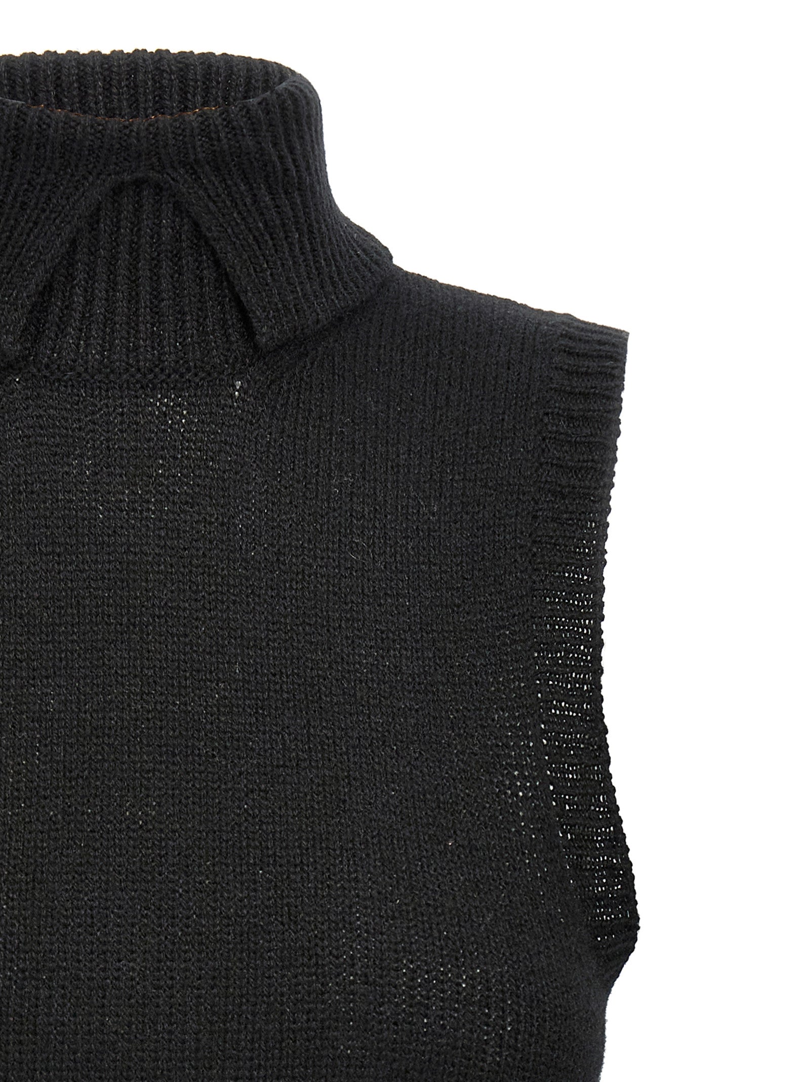 Prada Black Cashmere Sleeveless Jacket Prada