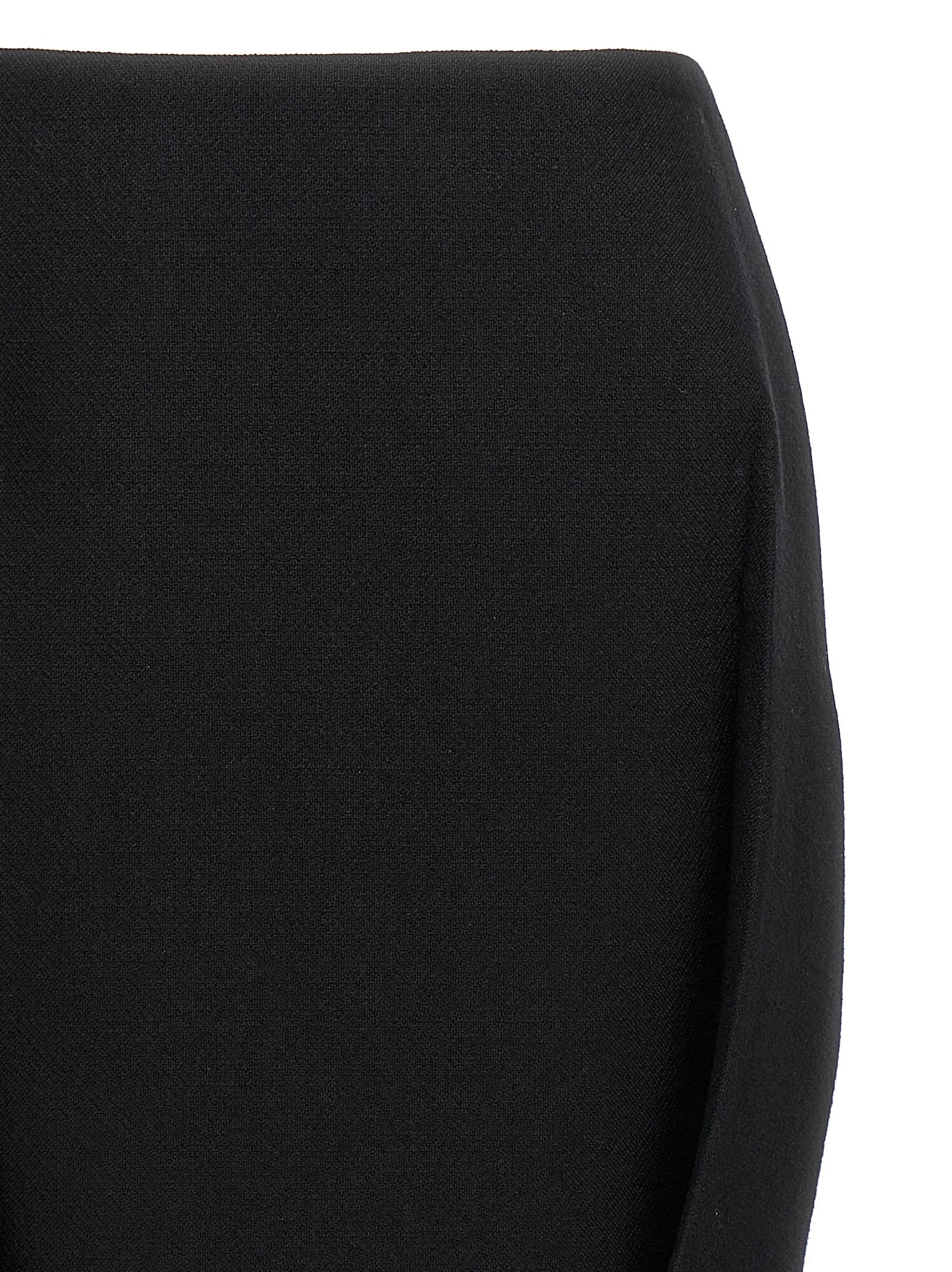 Prada Black Virgin Wool Midi Skirt Prada