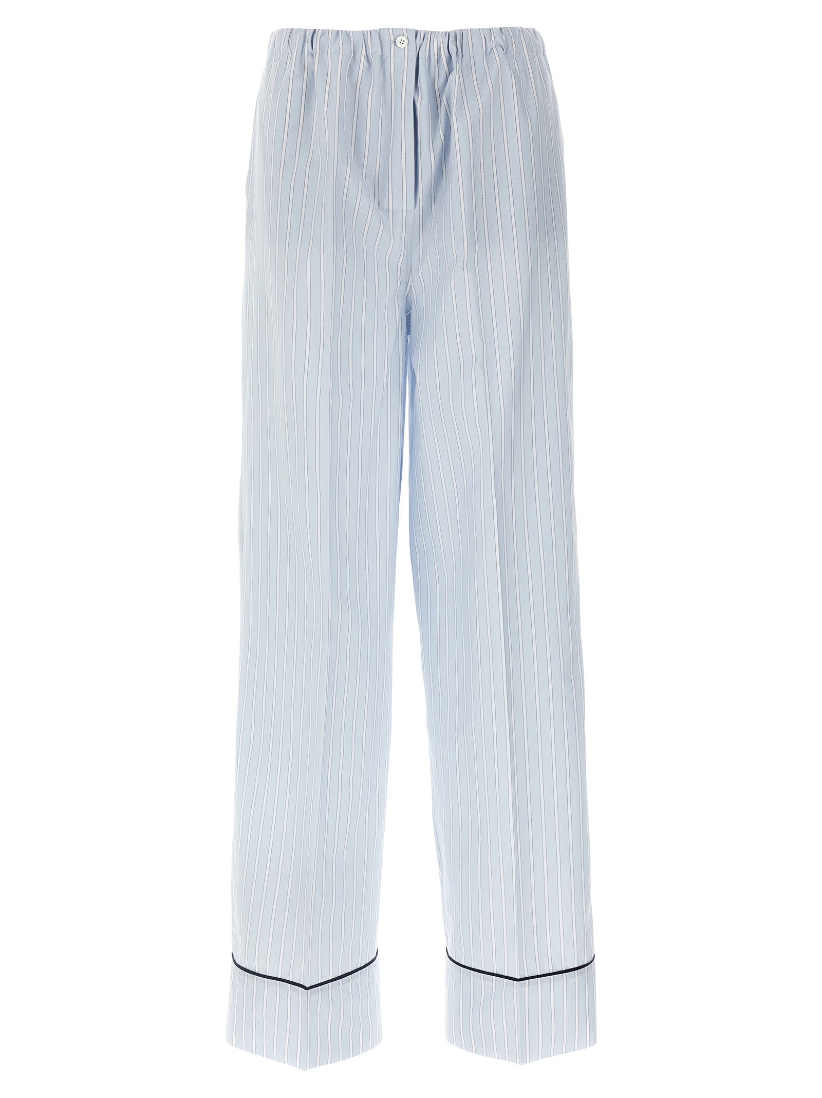 Prada Blue Cotton Casual Pants Prada