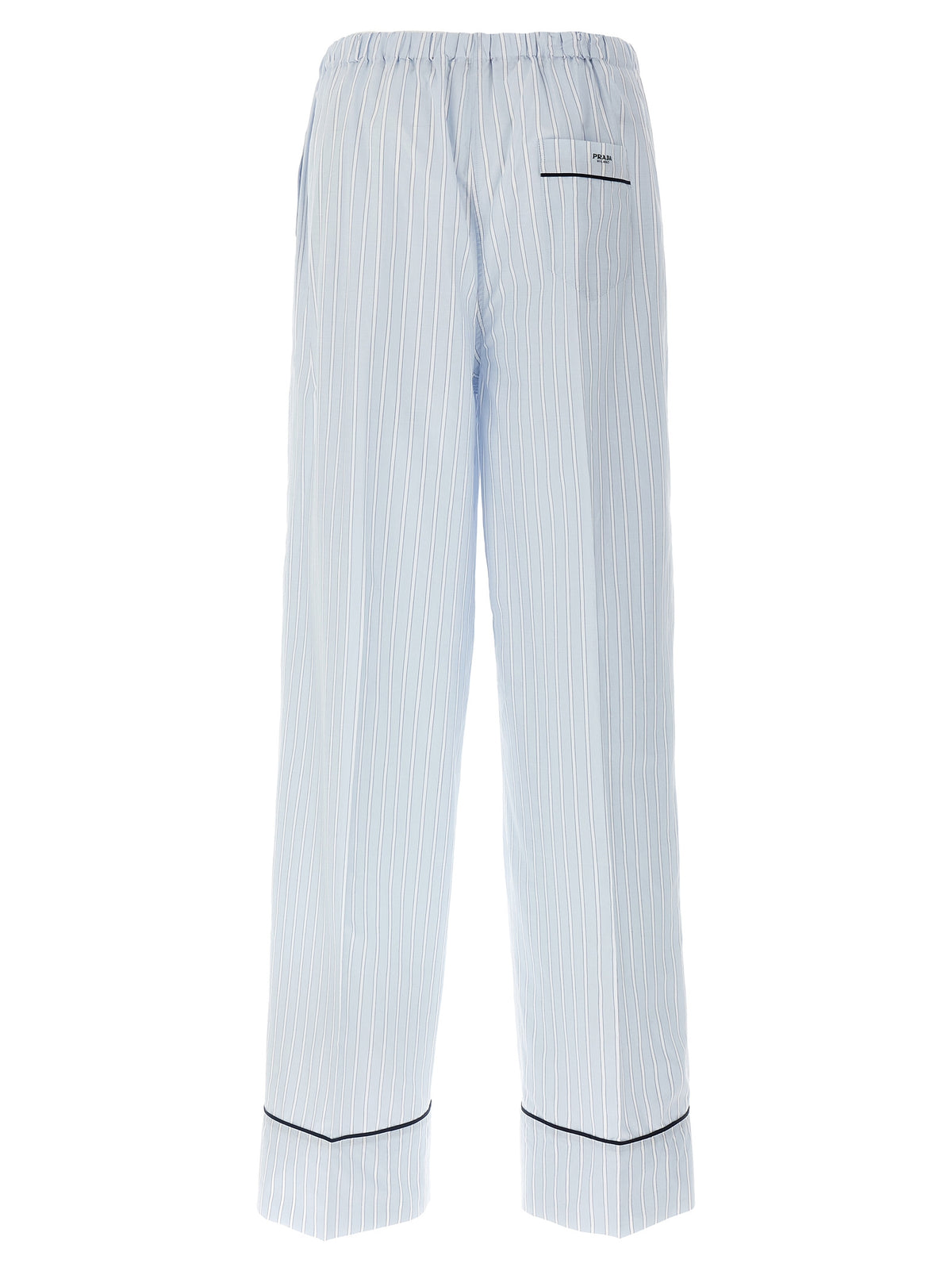 Prada Blue Cotton Casual Pants Prada