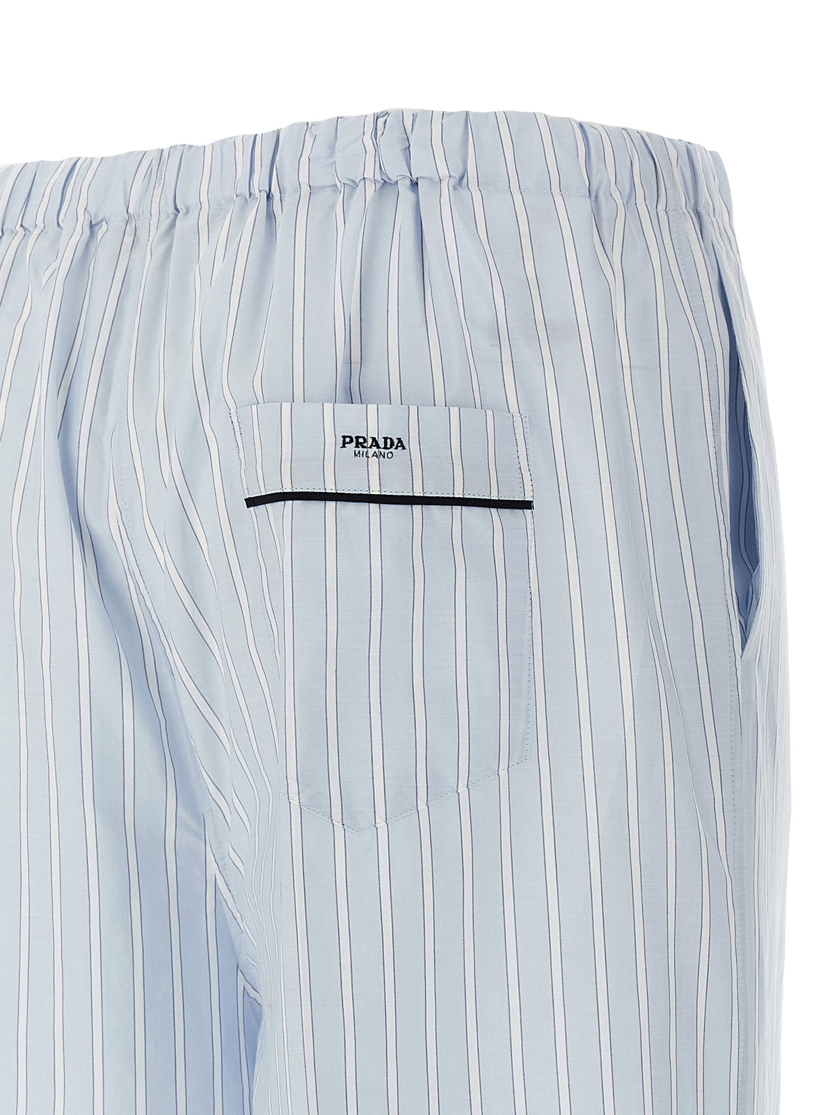 Prada Blue Cotton Casual Pants Prada