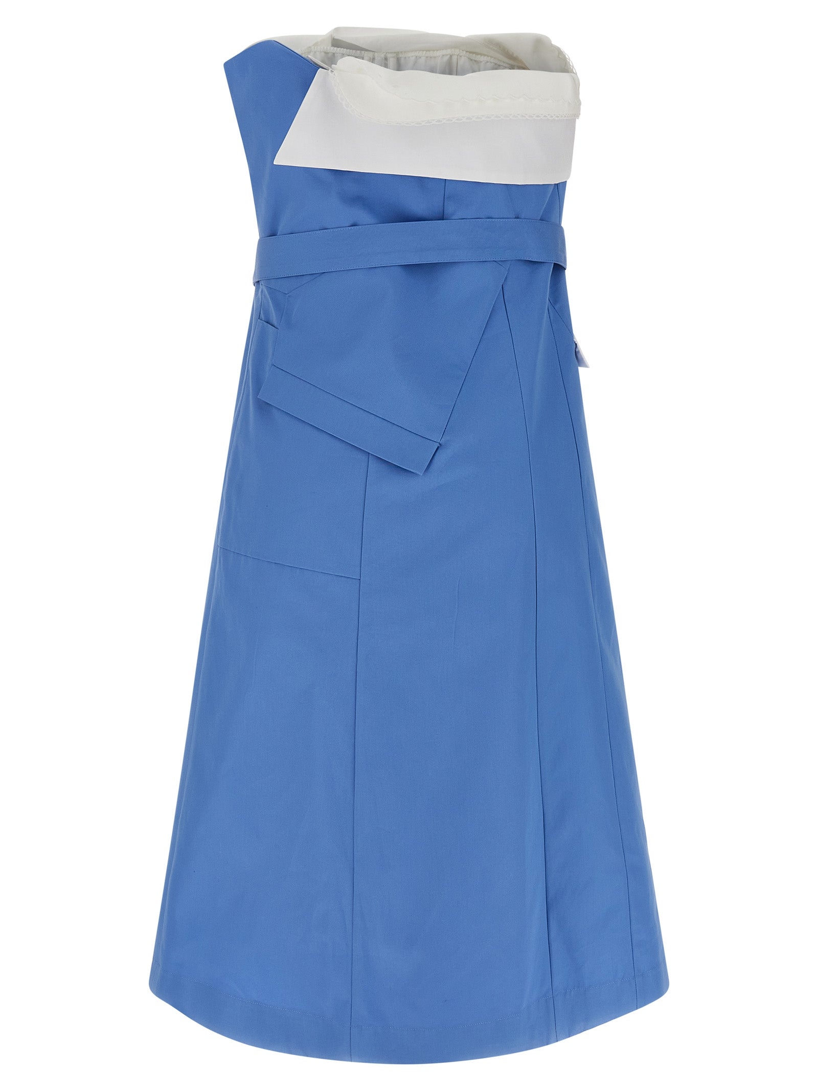 Miu Miu Blue Cotton Short Dress Miu Miu
