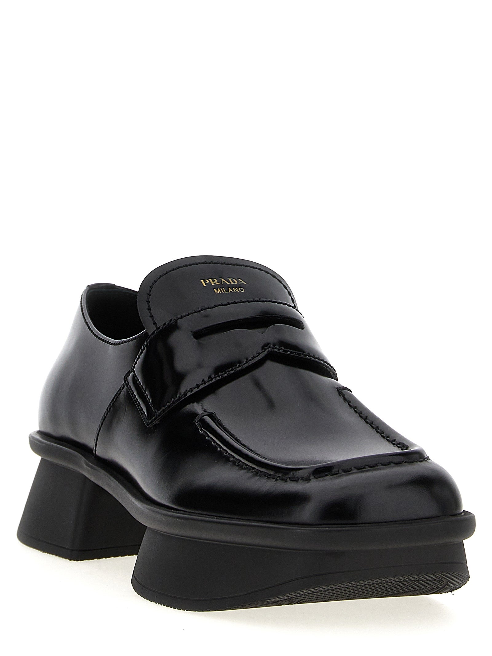Prada Black Calfskin Slip-On Loafers Prada