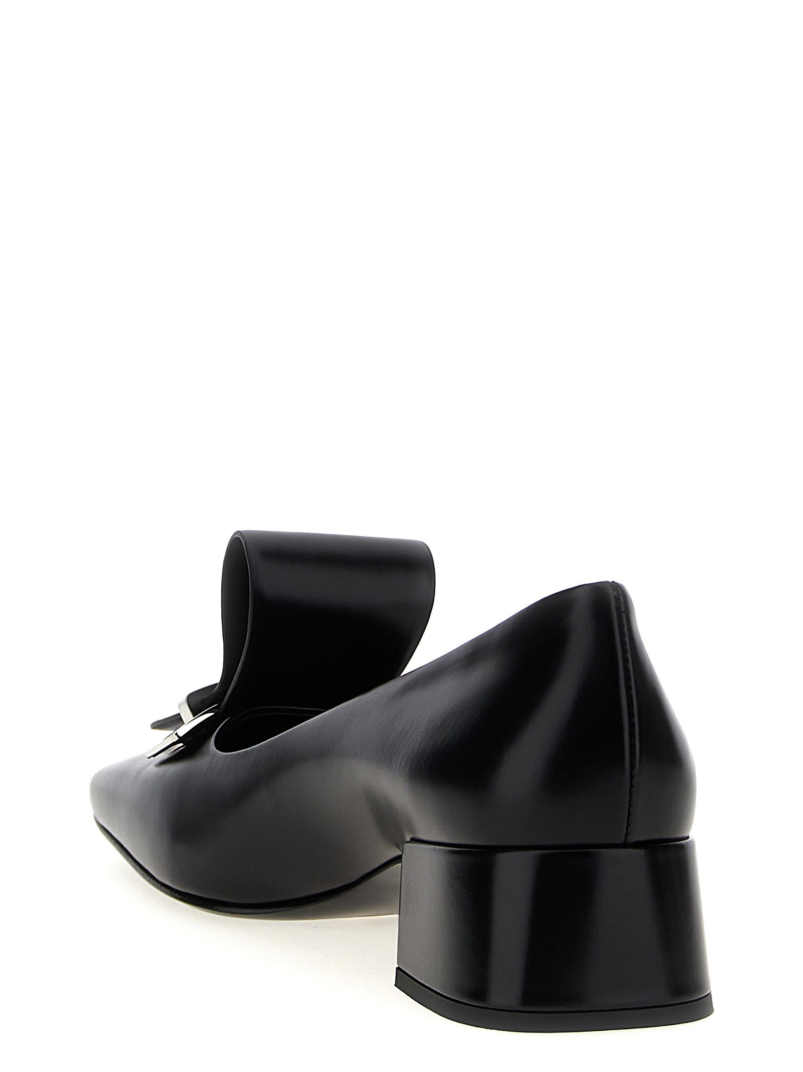 Prada Black Calfskin Mid Heel Pumps Prada