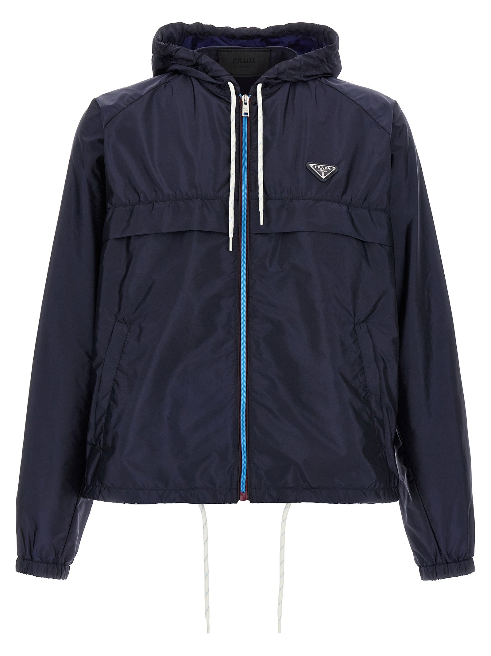 Prada Blue Recycled Polyamide Jacket Prada