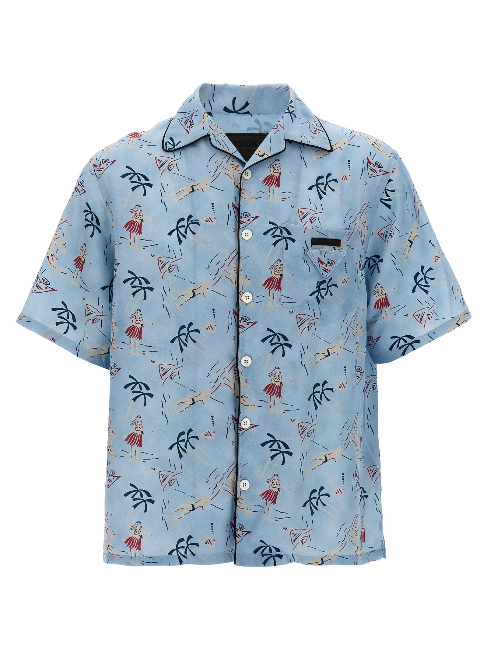 Prada Blue Viscose Blouse Prada