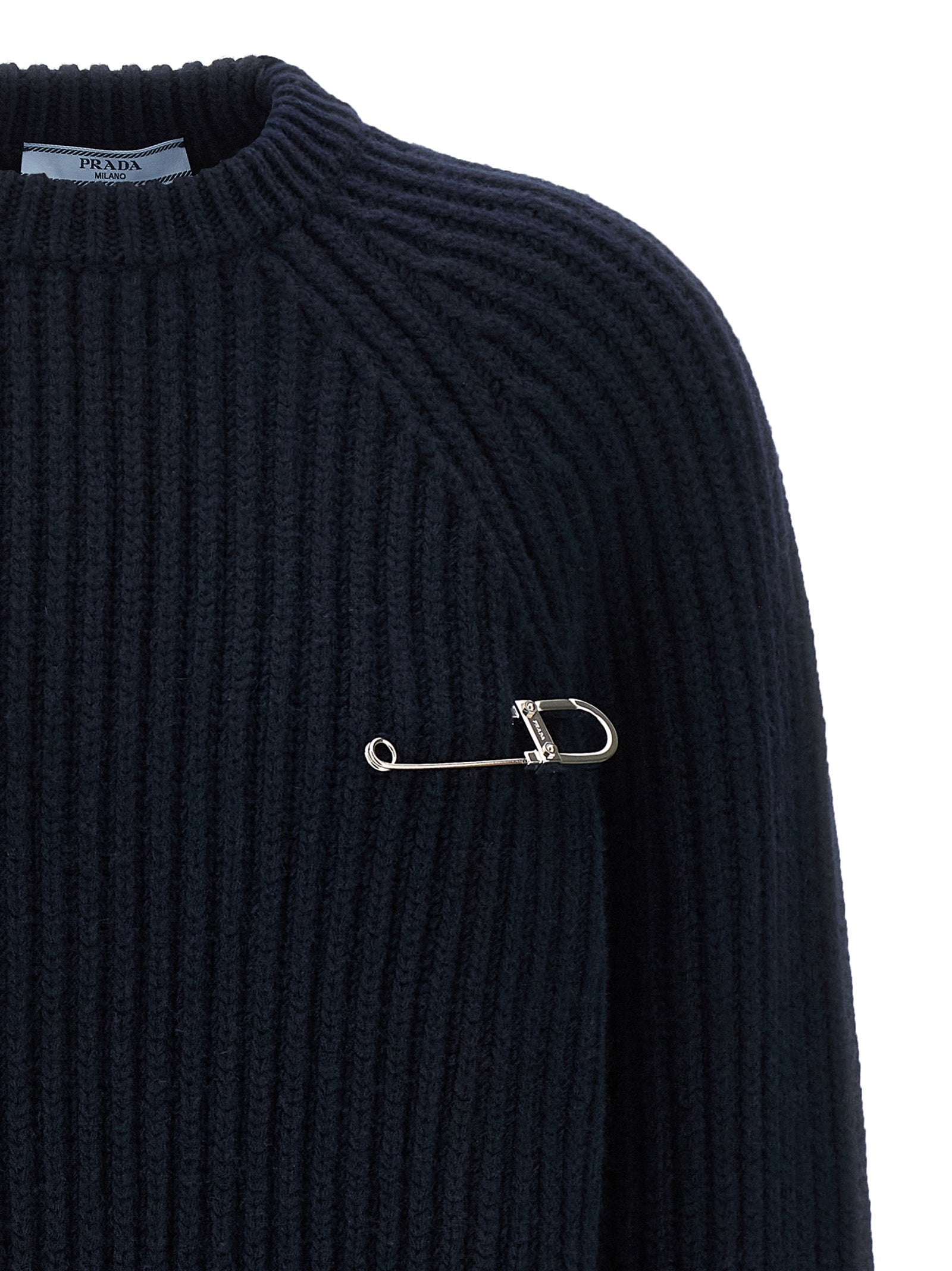 Prada Blue Virgin Wool Cardigan Prada