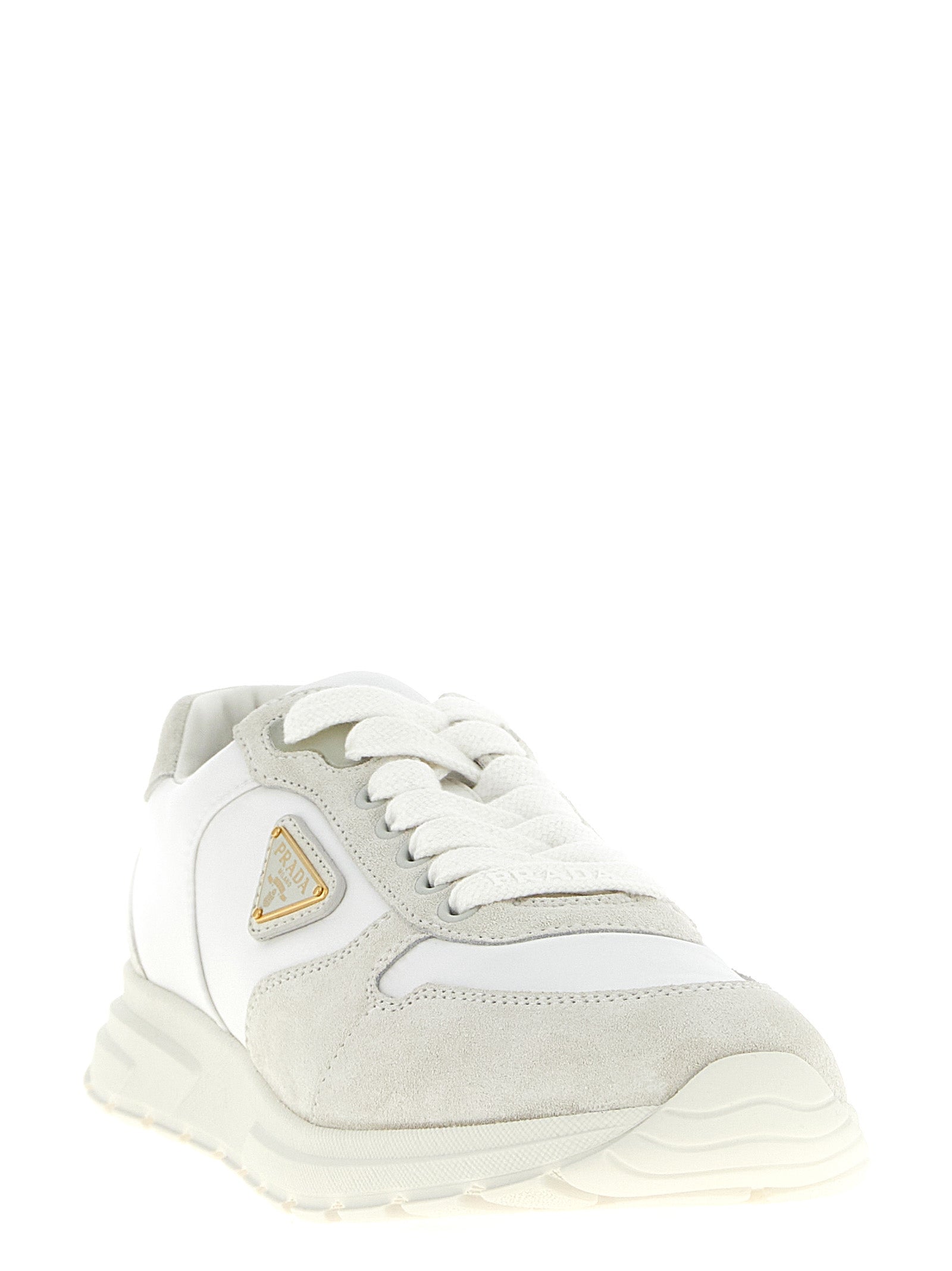Prada White Polyamide Low Top Sneakers Prada