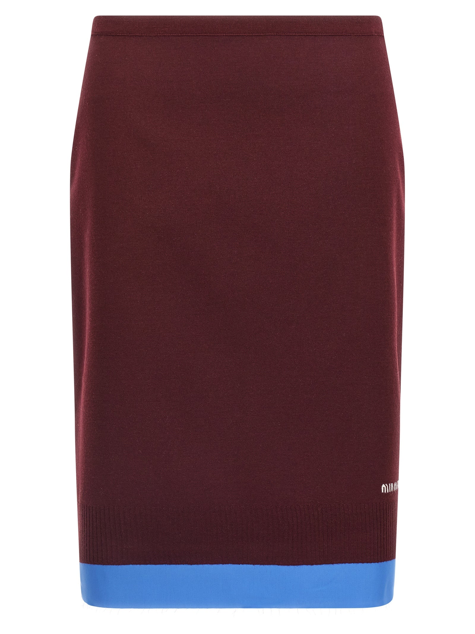 Miu Miu Bordeaux Virgin Wool Midi Skirt Miu Miu