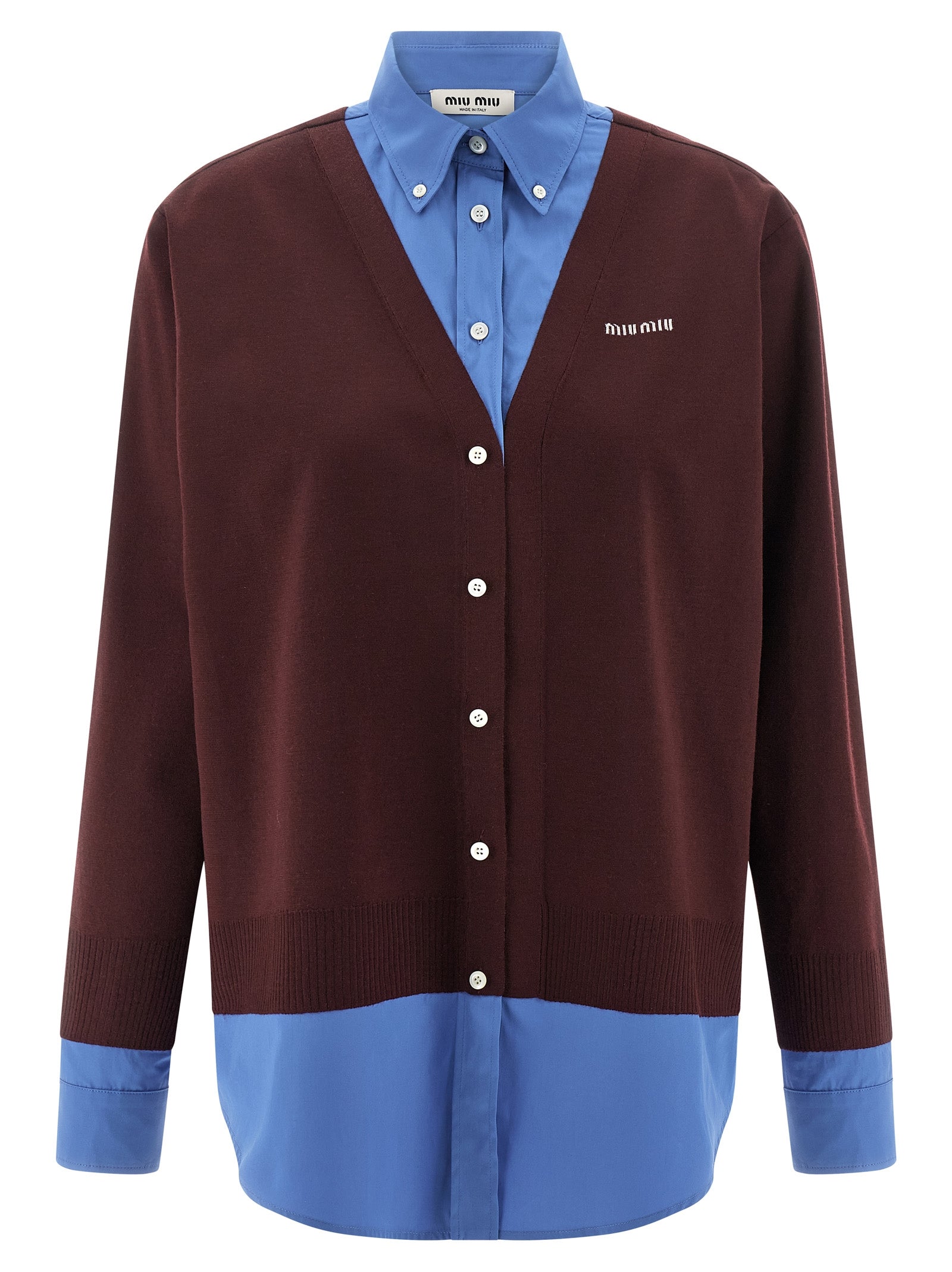 Miu Miu Multicolor Virgin Wool Blouse Miu Miu