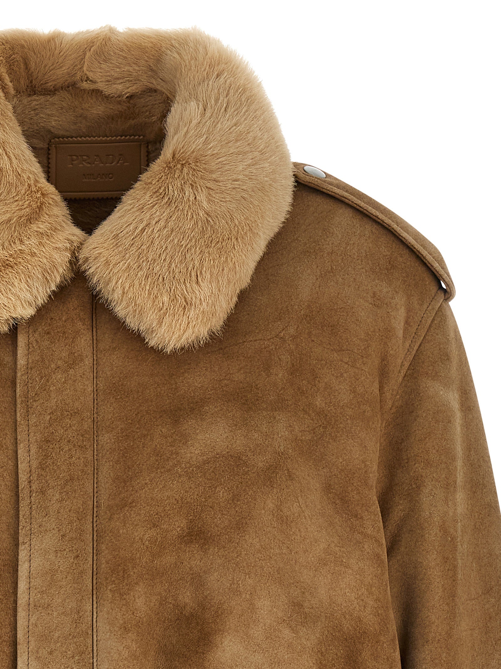 Prada Beige Lamb Leather Bomber Prada