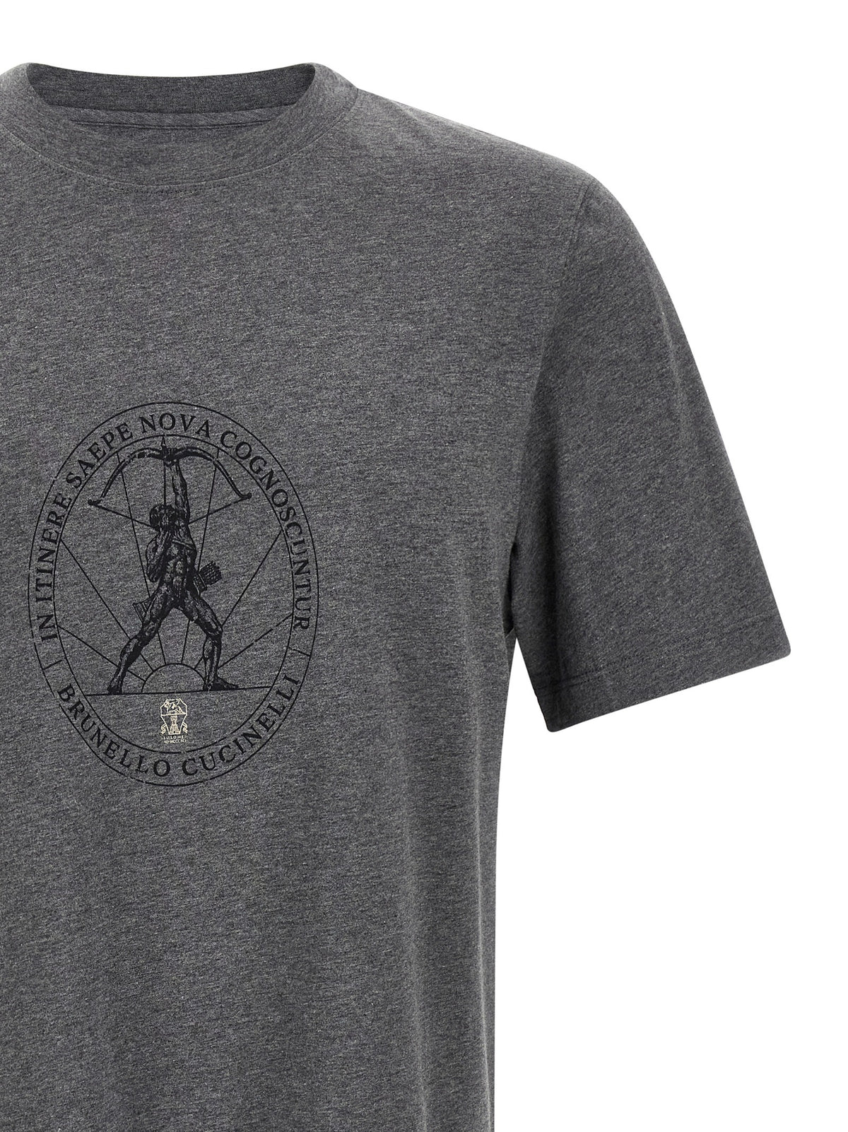 Brunello Cucinelli Gray Cotton T-Shirt Brunello Cucinelli