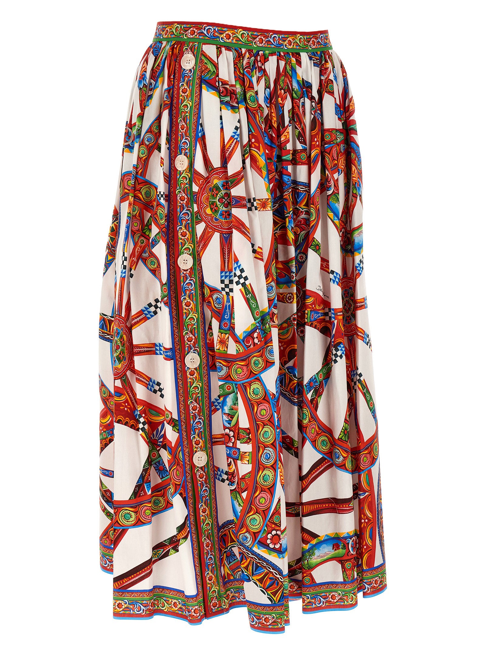 Dolce & Gabbana Multicolor Cotton Midi Skirt Dolce & Gabbana