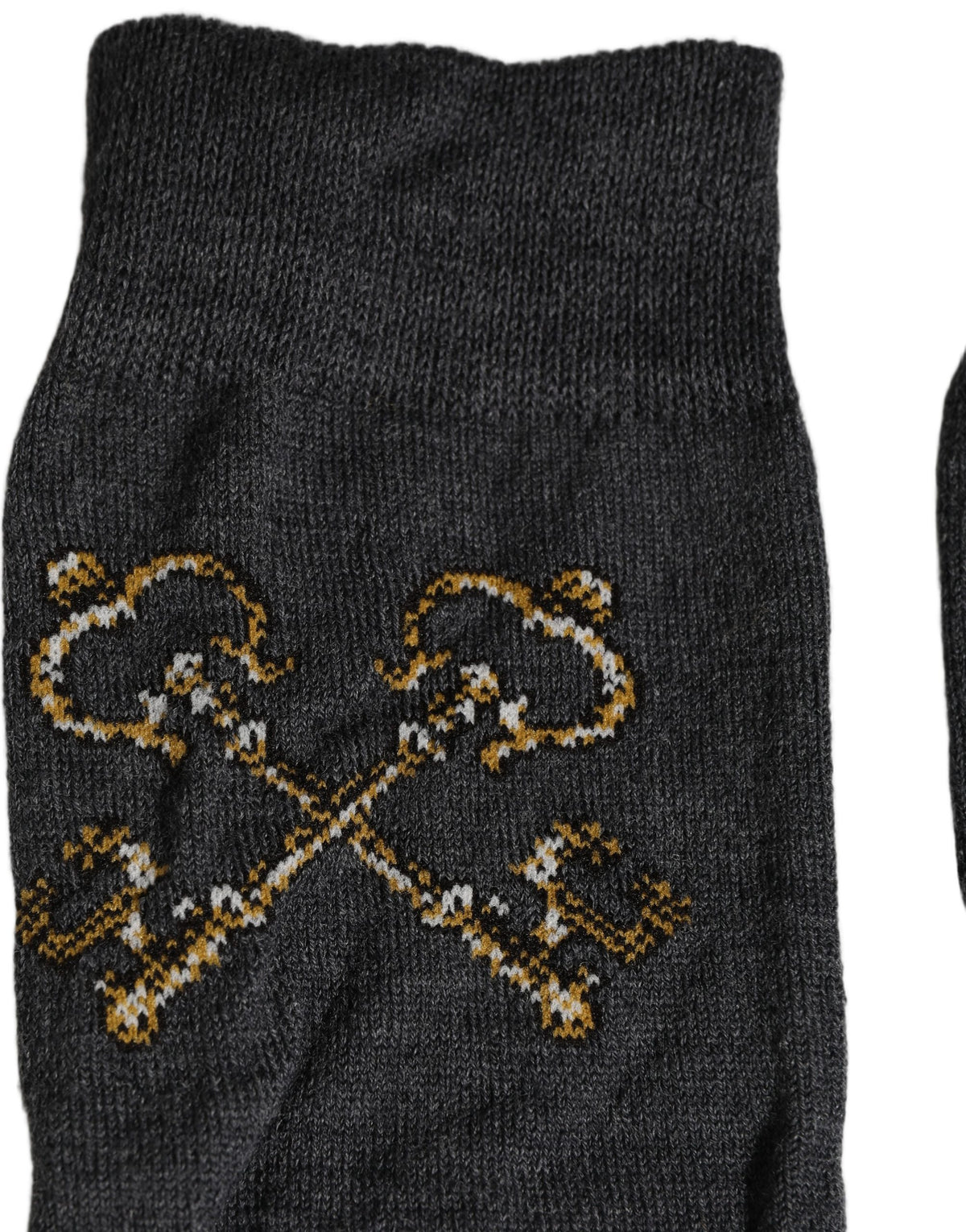 Dolce & Gabbana Dark Gray Wool Over The Calf Knee High Accessory Socks Dolce & Gabbana