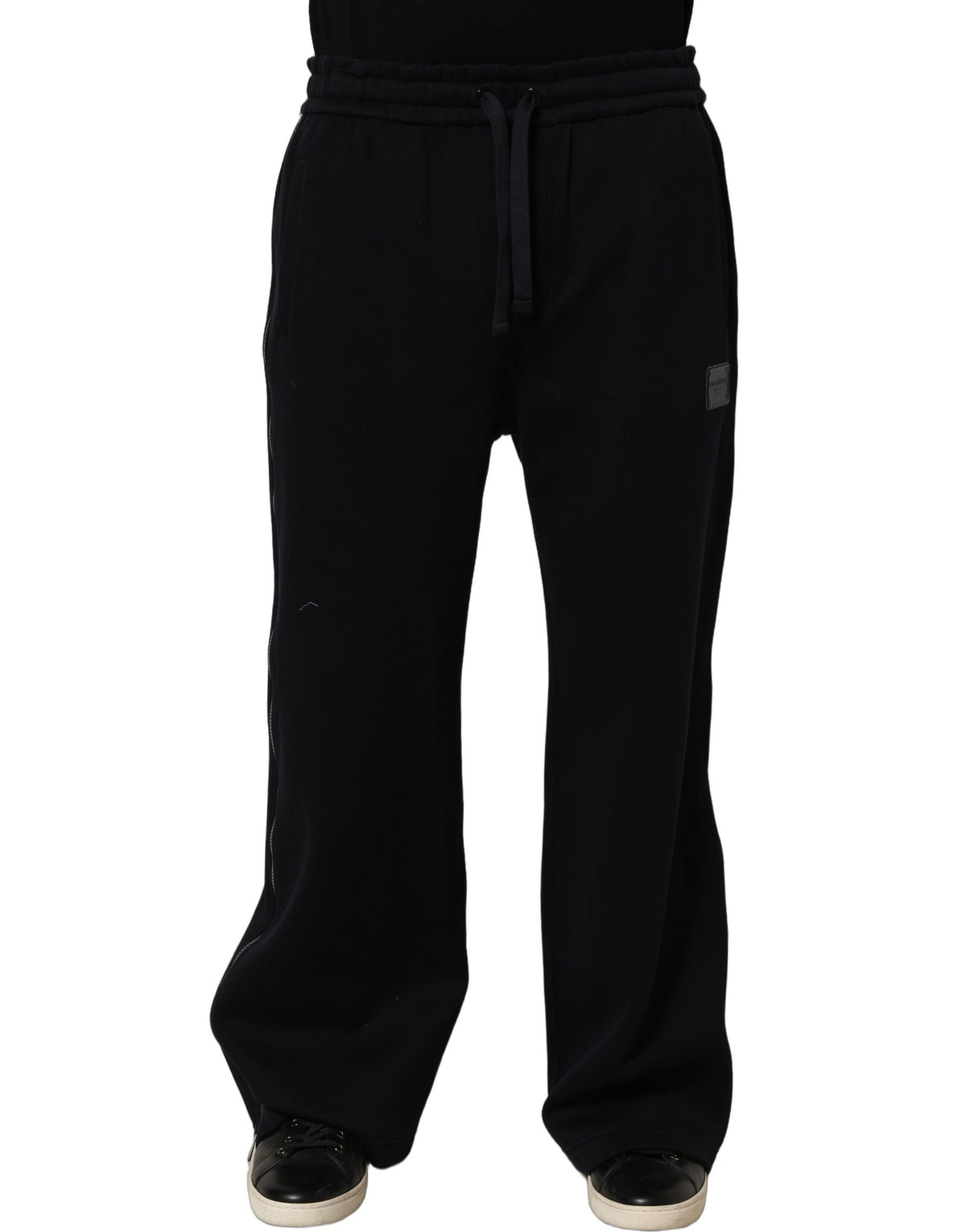Dolce & Gabbana Dark Blue Relaxed Wide Leg Men Jogger Pants Dolce & Gabbana