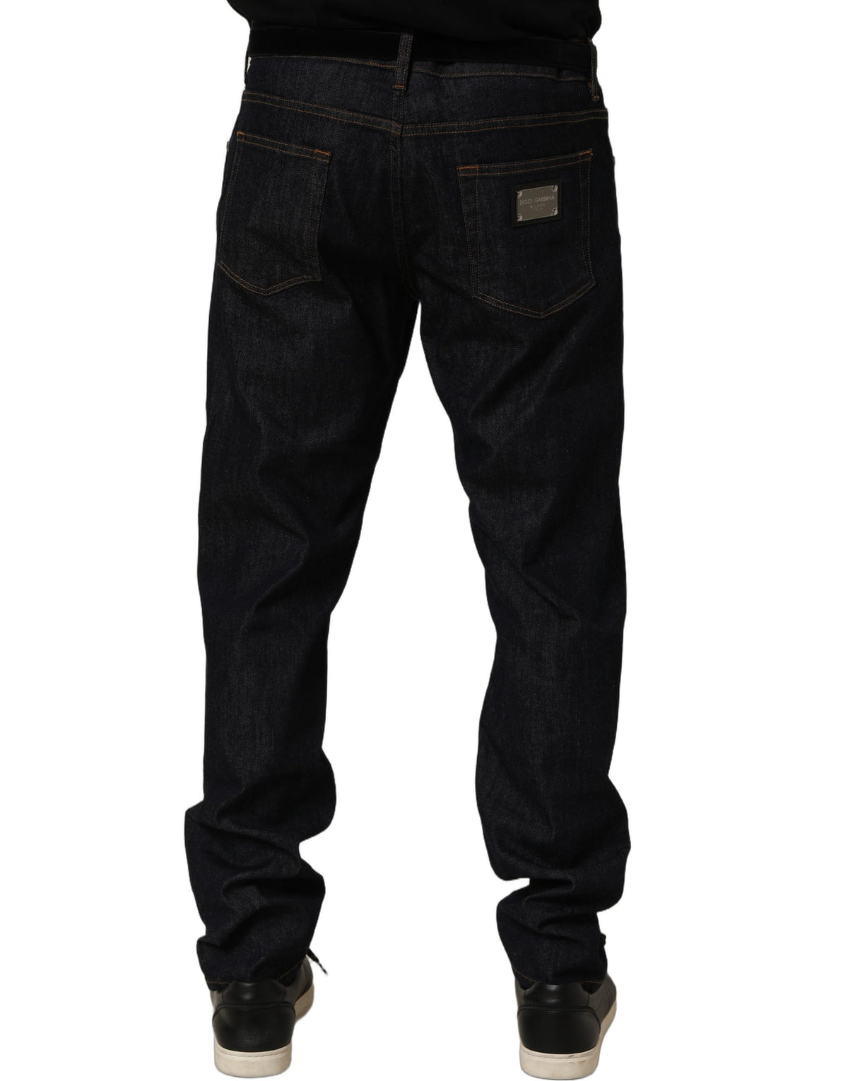 Dolce & Gabbana Dark Gray Cotton Slim Fit Men Denim Jeans Dolce & Gabbana