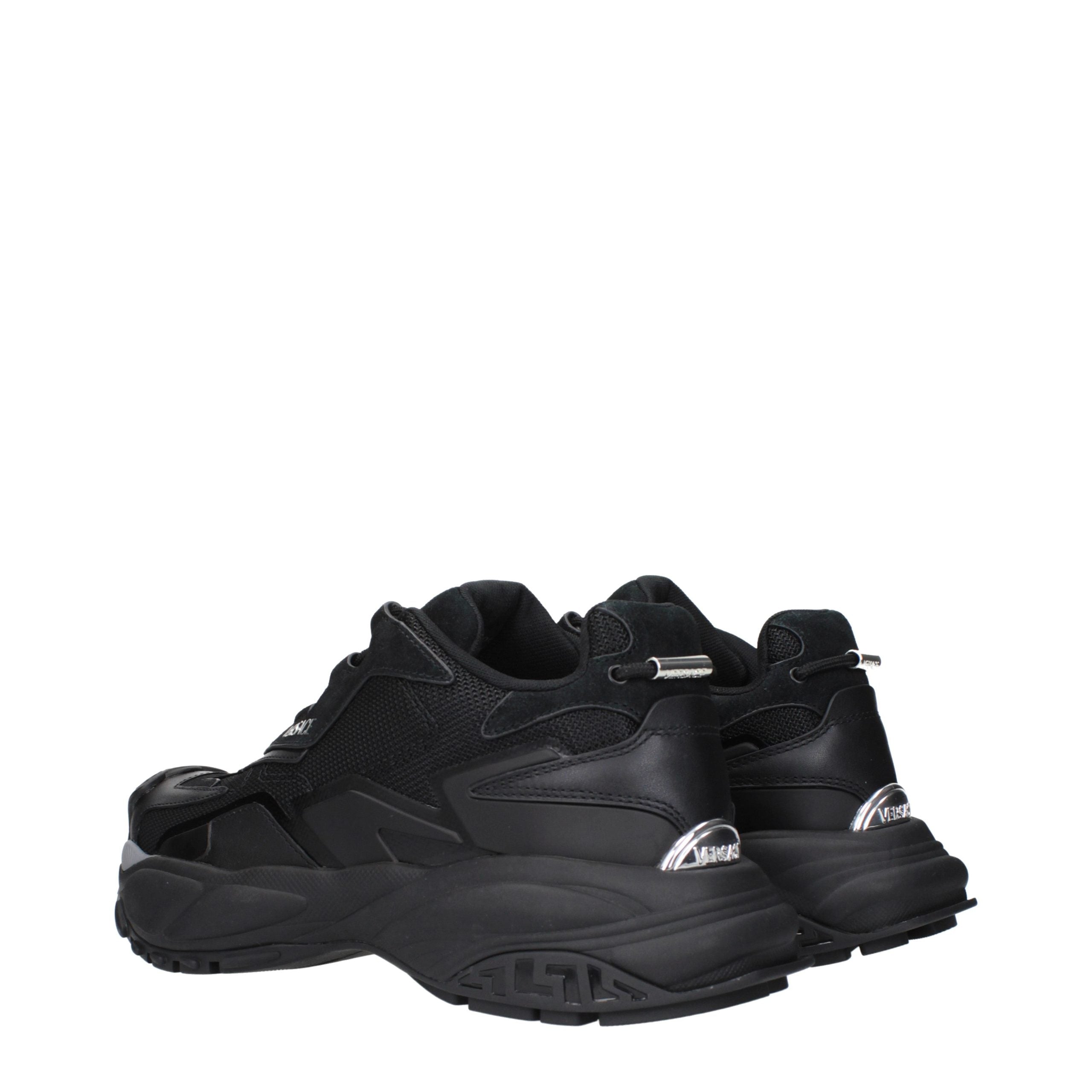 Versace Black Fabric Chunky Sneakers Versace