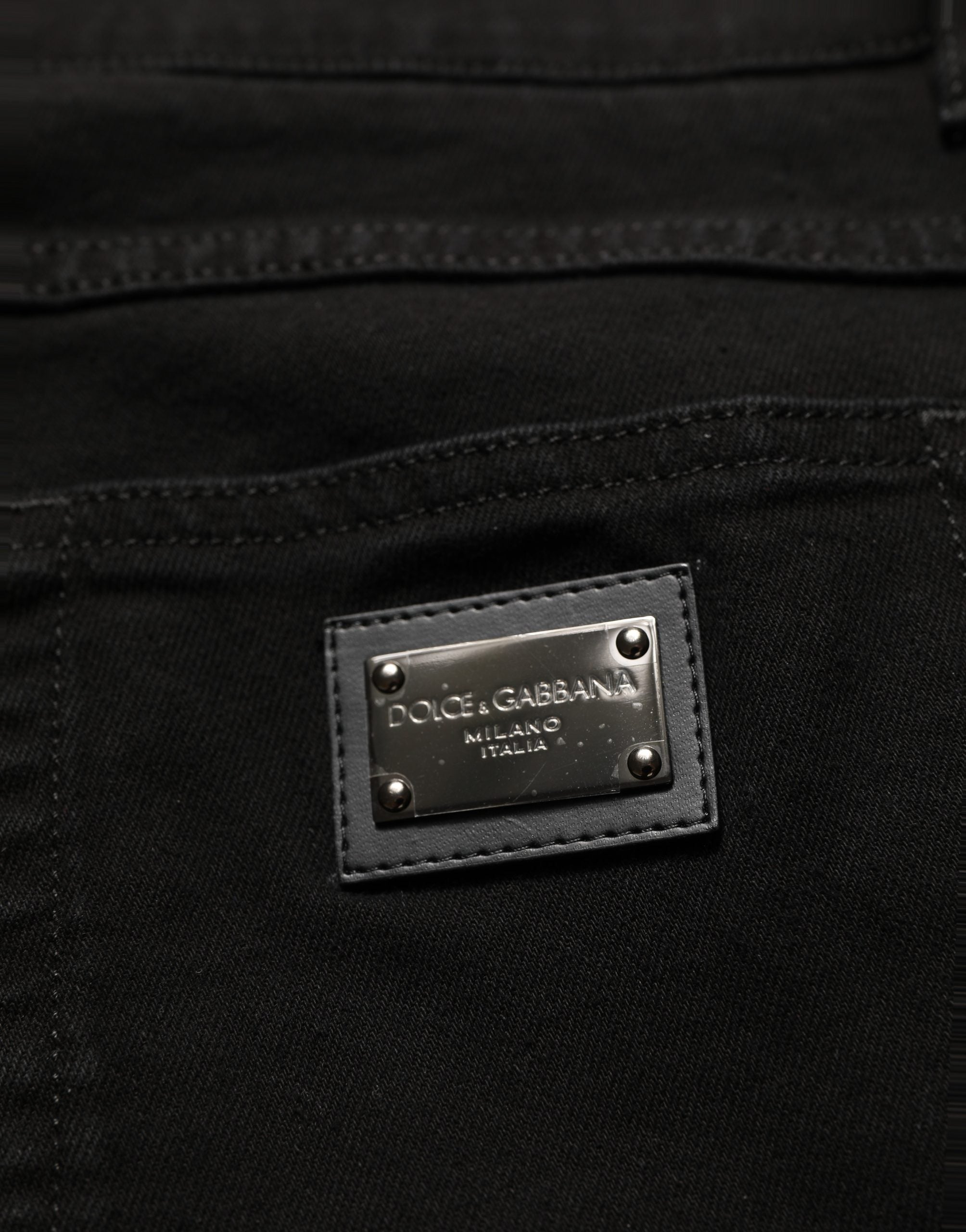 Dolce & Gabbana Black CottonStretch Regular Skinny Denim Jeans Dolce & Gabbana