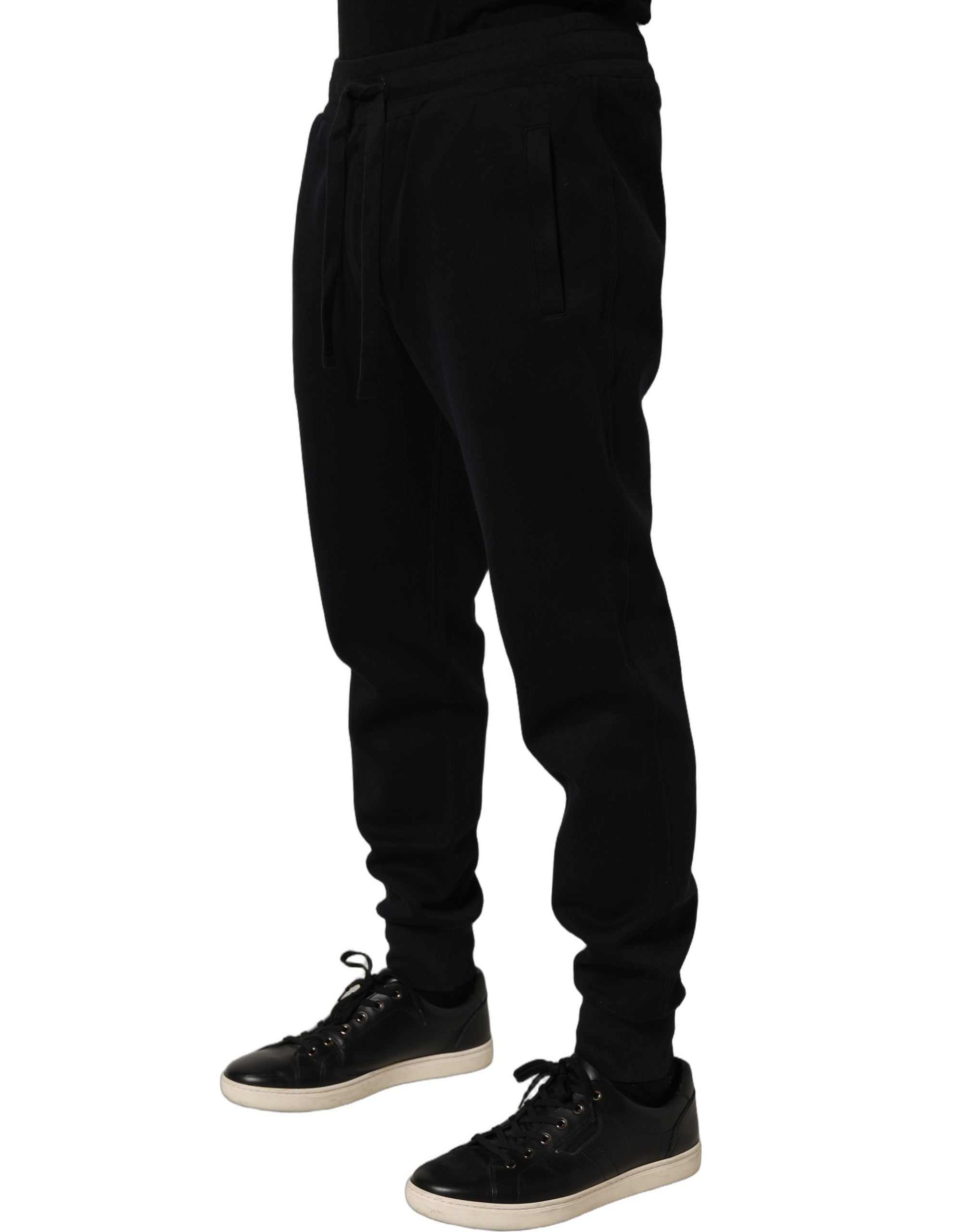 Dolce & Gabbana Blue Cotton Drawstring Jogger Trouser Pants Dolce & Gabbana