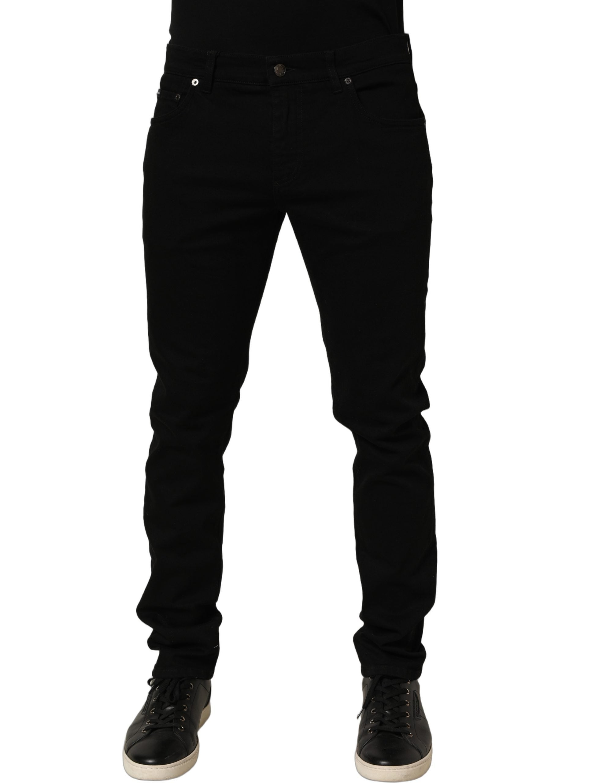 Dolce & Gabbana Black Cotton Stretch Skinny Denim Trouser Jeans Dolce & Gabbana
