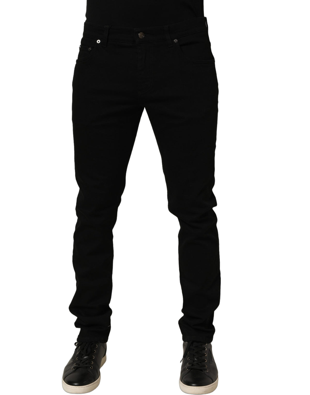 Dolce & Gabbana Black Cotton Stretch Skinny Denim Trouser Jeans Dolce & Gabbana