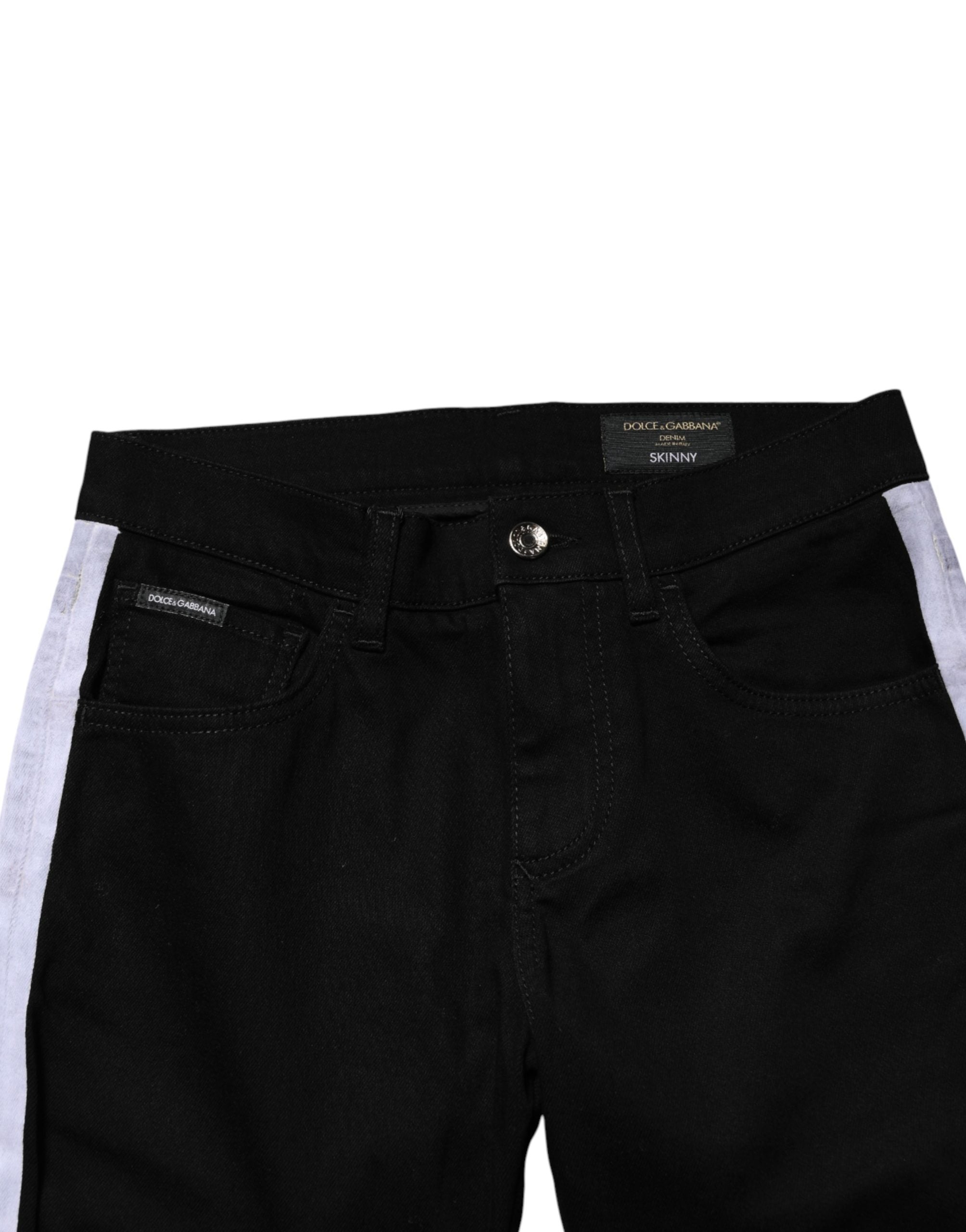 Dolce & Gabbana Black Cotton Stretch Skinny Denim Trouser Jeans Dolce & Gabbana
