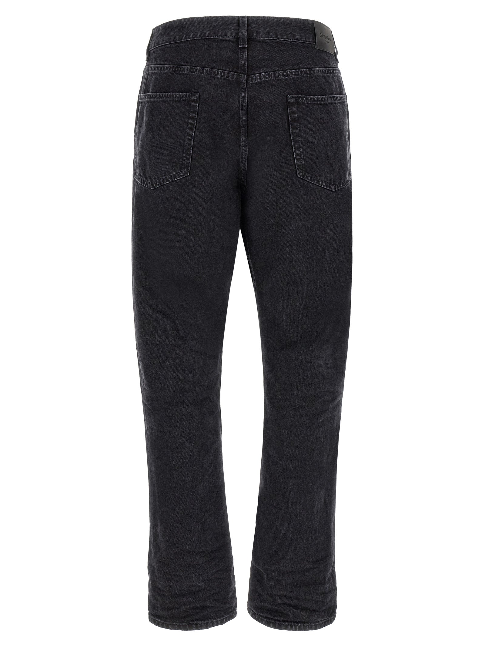Saint Laurent Black Cotton Relaxed Fit Jeans Saint Laurent