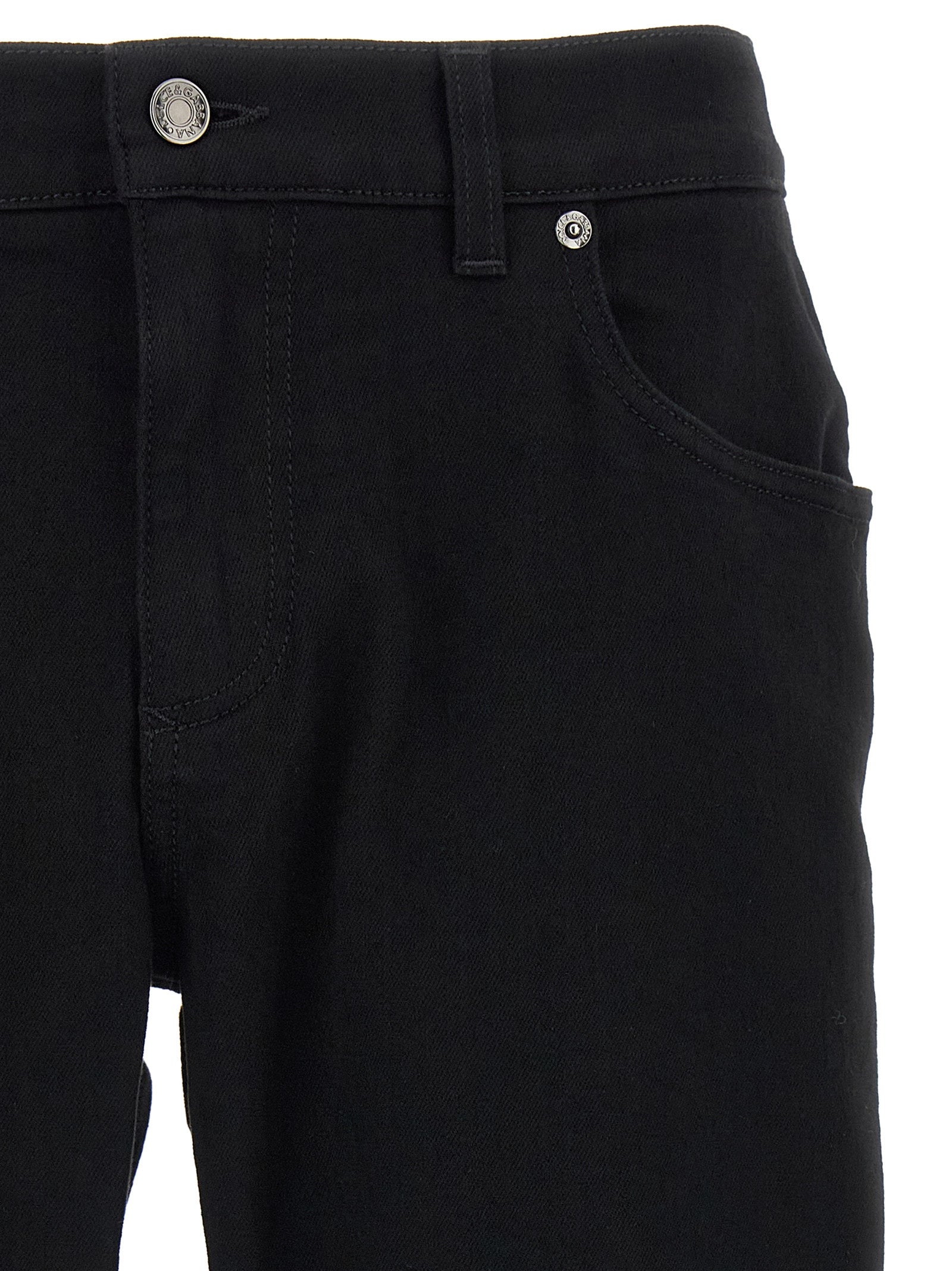 Dolce & Gabbana Black Cotton Slim Fit Jeans Dolce & Gabbana