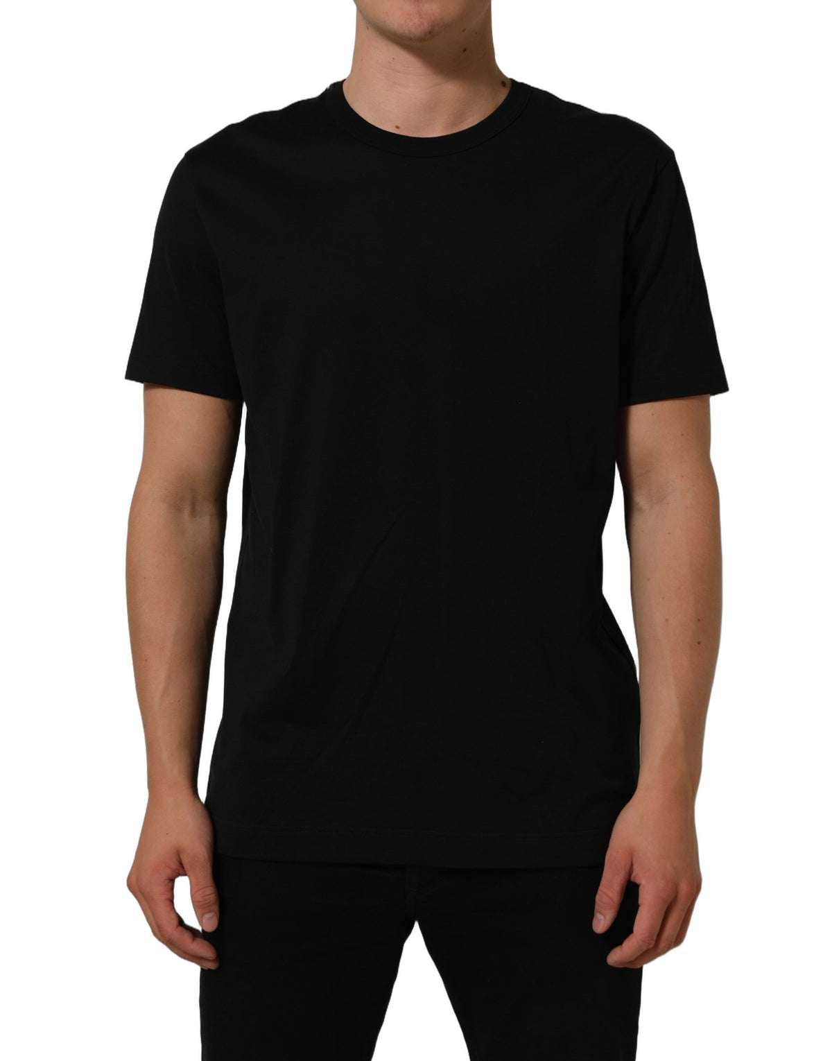 Dolce & Gabbana Black Cotton Crew Neck Short Sleeve T-shirt Dolce & Gabbana