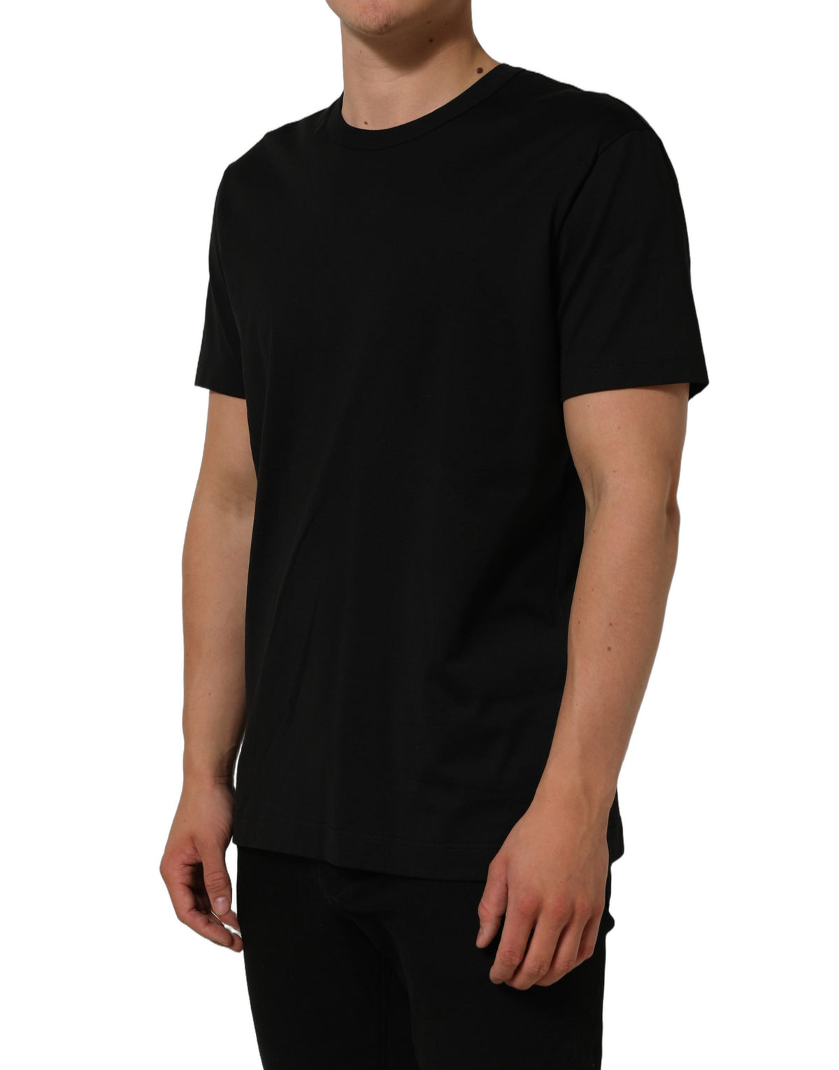 Dolce & Gabbana Black Cotton Crew Neck Short Sleeve T-shirt Dolce & Gabbana