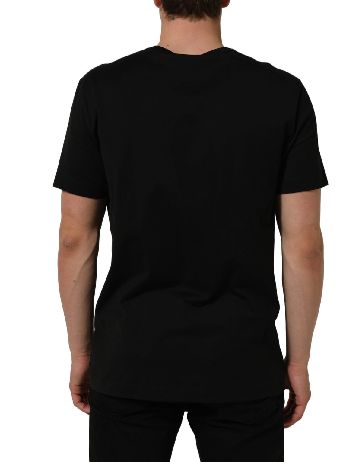Dolce & Gabbana Black Cotton Crew Neck Short Sleeve T-shirt Dolce & Gabbana
