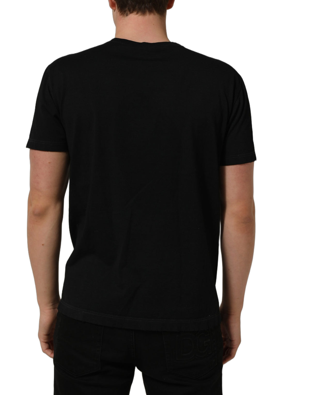 Dolce & Gabbana Black Cotton Short Sleeve Crew Neck T-shirt Dolce & Gabbana