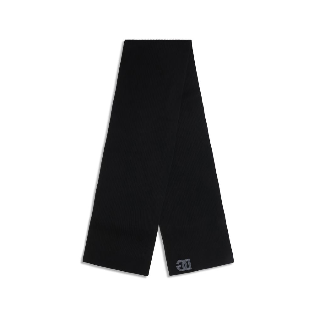 Dolce & Gabbana Black Wool Oves Aries Scarf Dolce & Gabbana