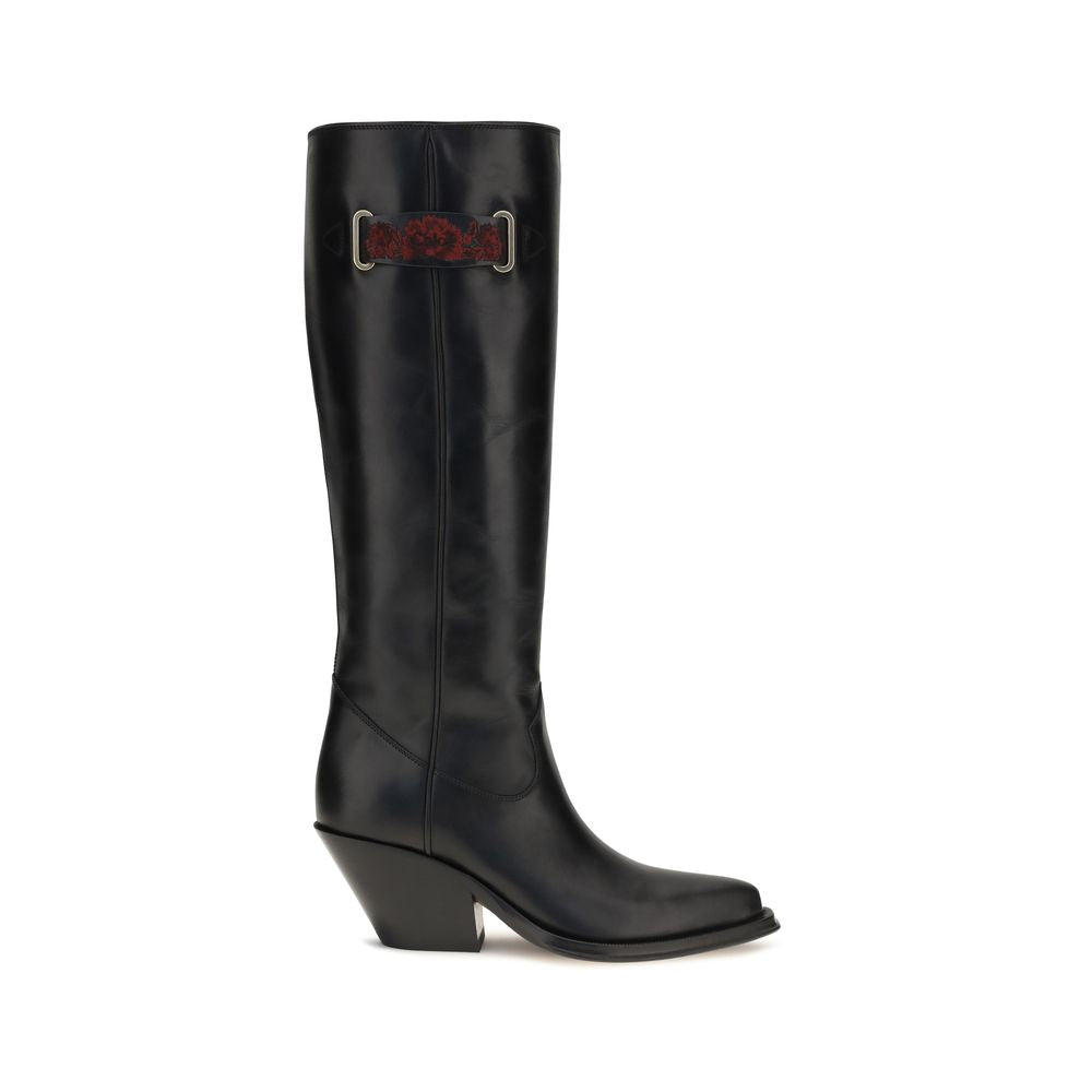 Chloé Black Calf Leather Bos Taurus Over The Knee Chloé