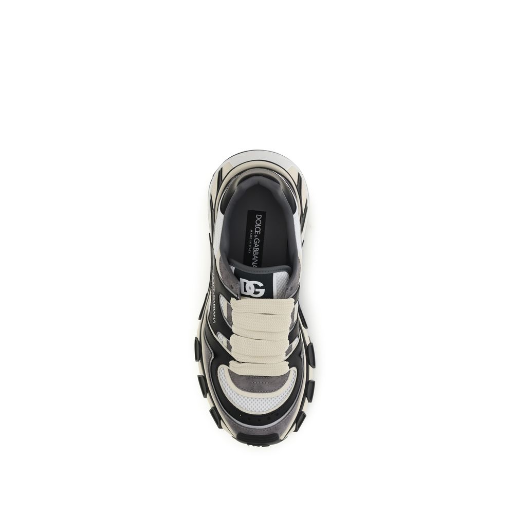 Dolce & Gabbana Gray Calf Leather Bos Taurus Chunky Sneakers Dolce & Gabbana