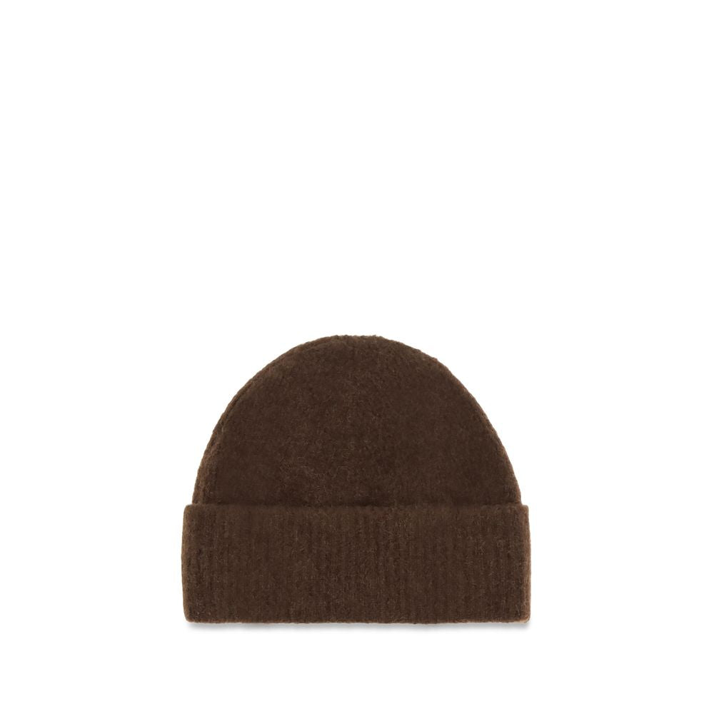Ami Paris Brown Wool Oves Aries Beanie Ami Paris