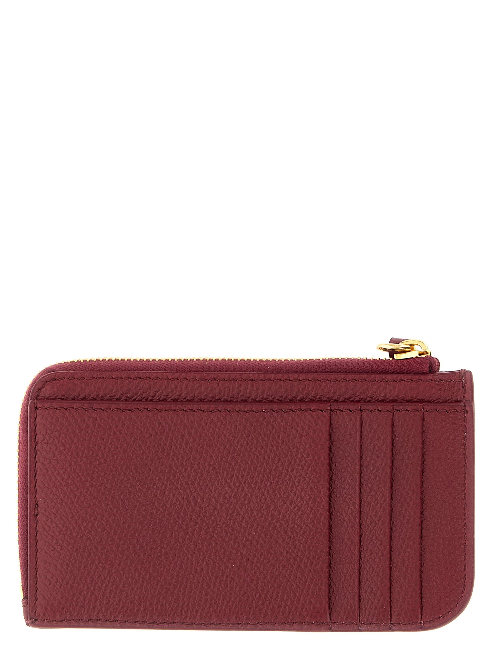 Valentino Garavani Bordeaux Lamb Leather Cardholder Valentino Garavani