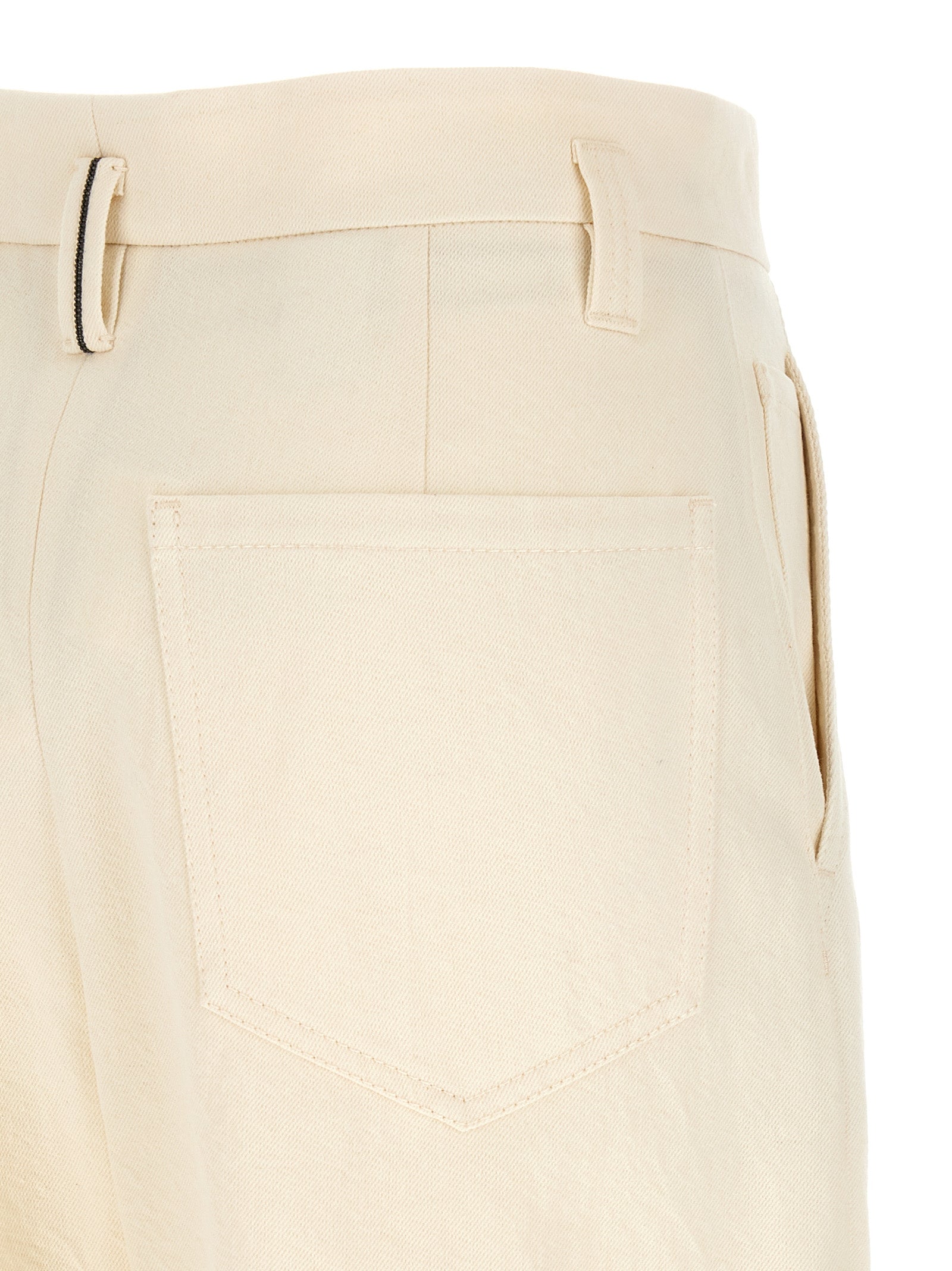 Brunello Cucinelli White Cotton Casual Pants Brunello Cucinelli