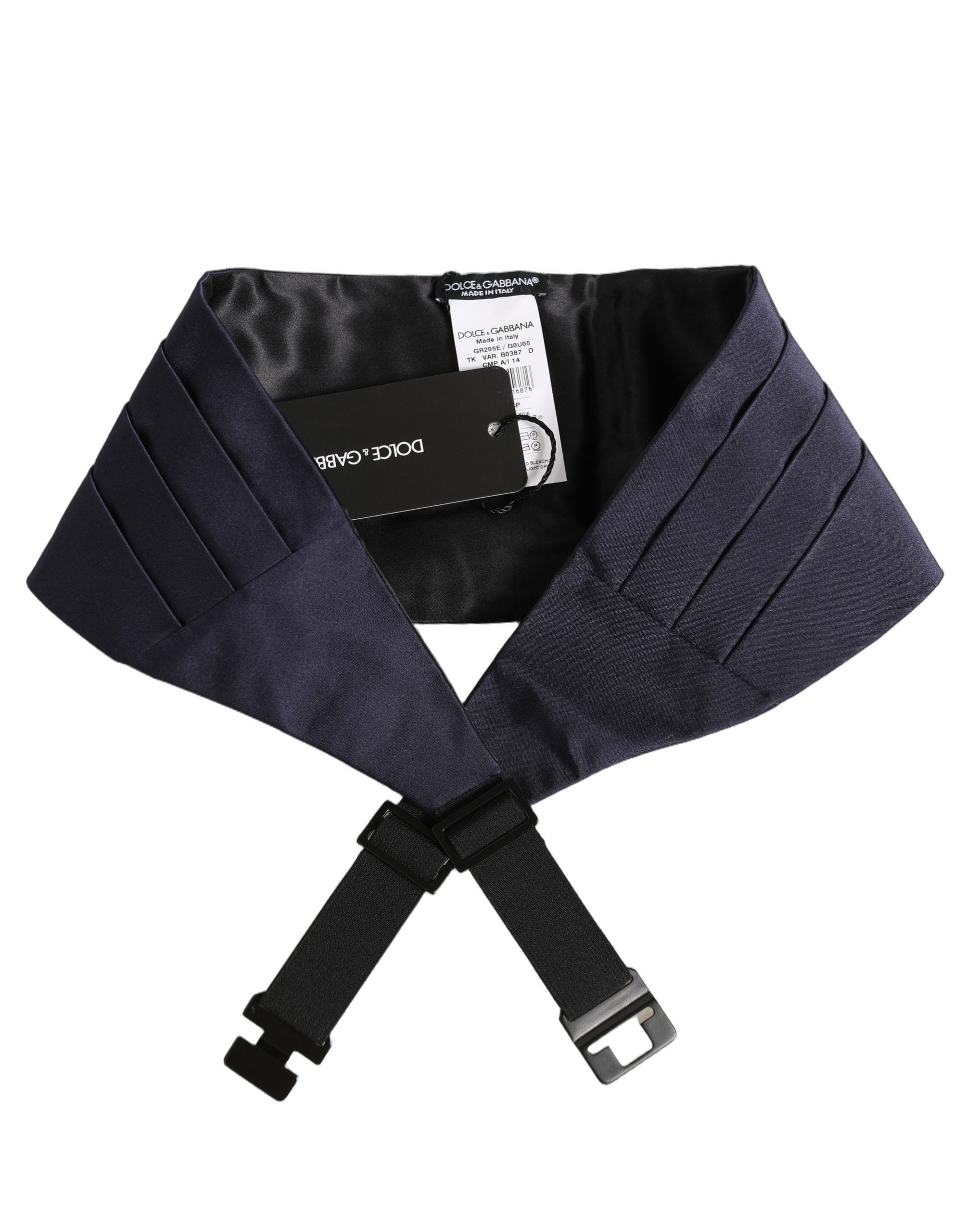 Dolce & Gabbana Dark Blue 100% Silk Belt Waist Cummerbund Dolce & Gabbana