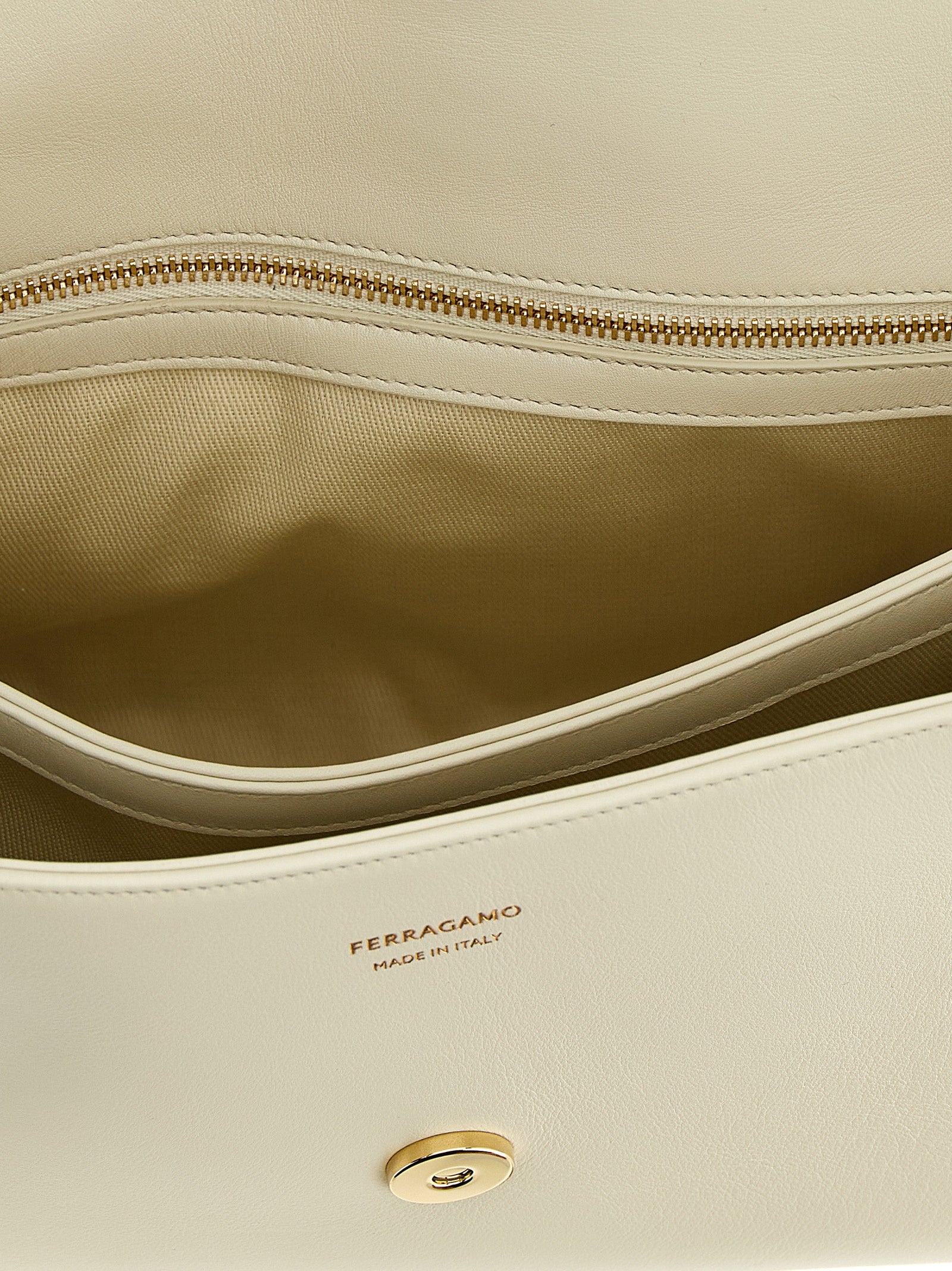 Ferragamo White Calfskin Shoulder Bag Ferragamo