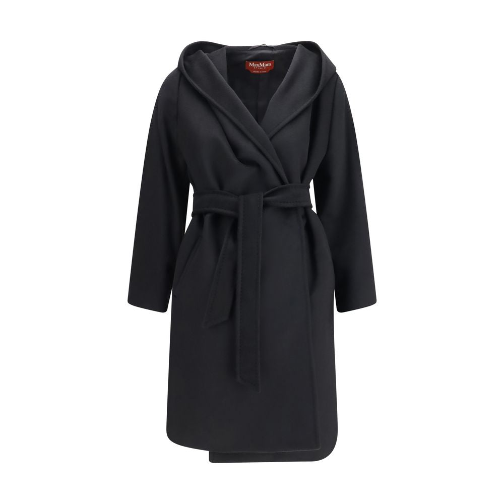 Max Mara Black Wool Oves Aries Coat Max Mara