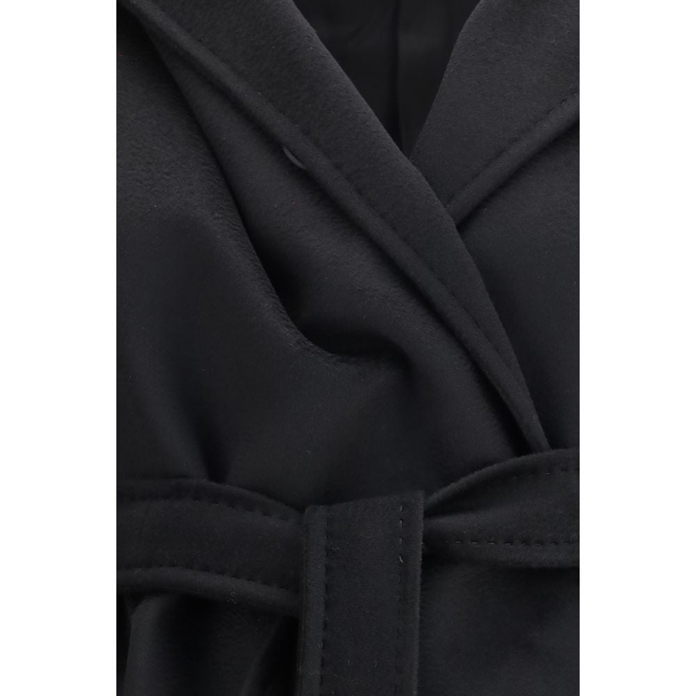 Max Mara Black Wool Oves Aries Coat Max Mara