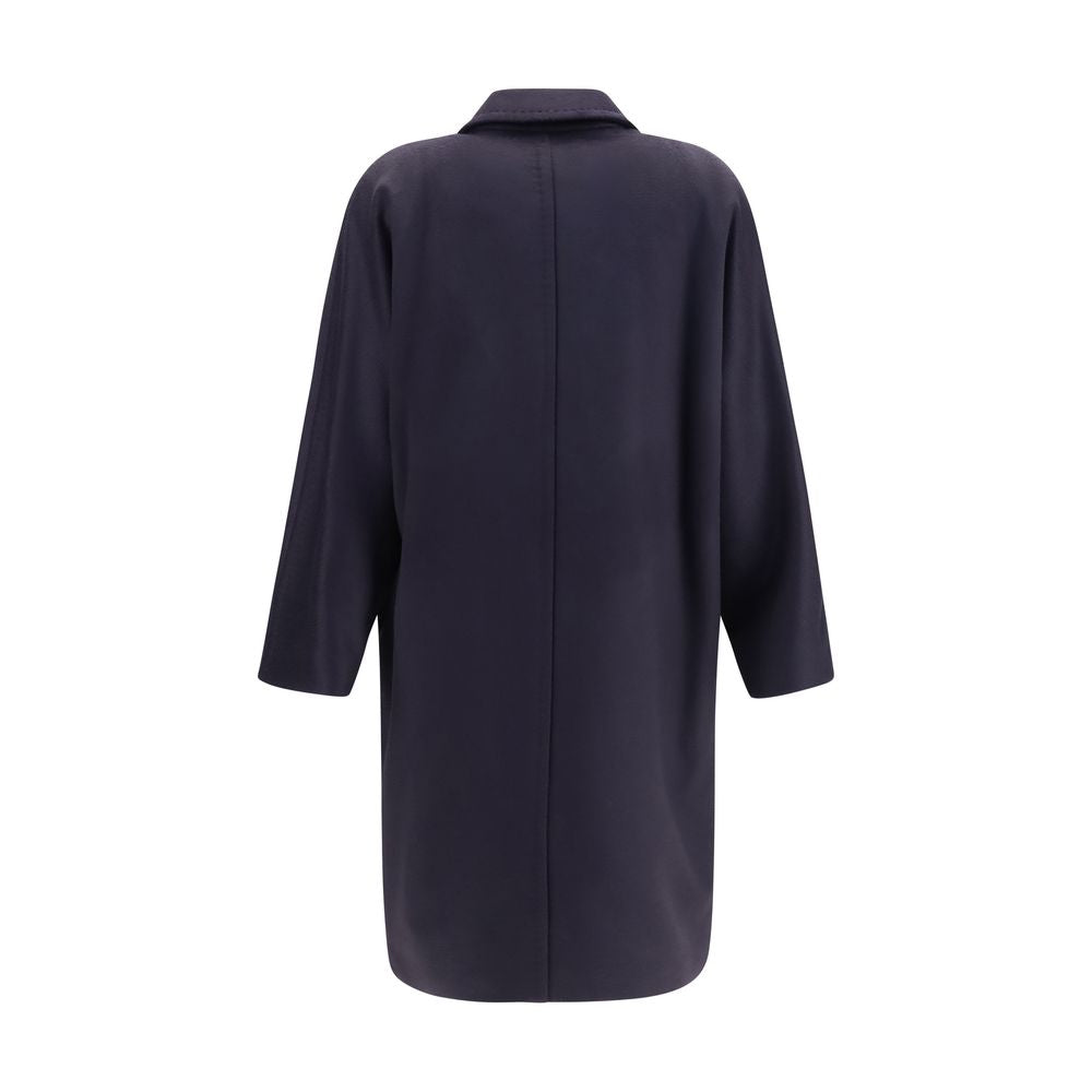 Max Mara Blue Wool Oves Aries Coat Max Mara