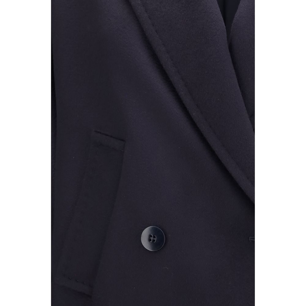 Max Mara Blue Wool Oves Aries Coat Max Mara