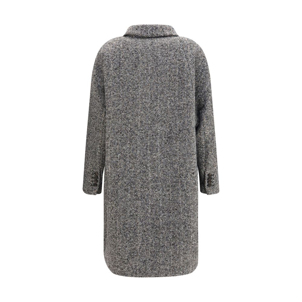 Brunello Cucinelli Gray Wool Oves Aries Coat Brunello Cucinelli