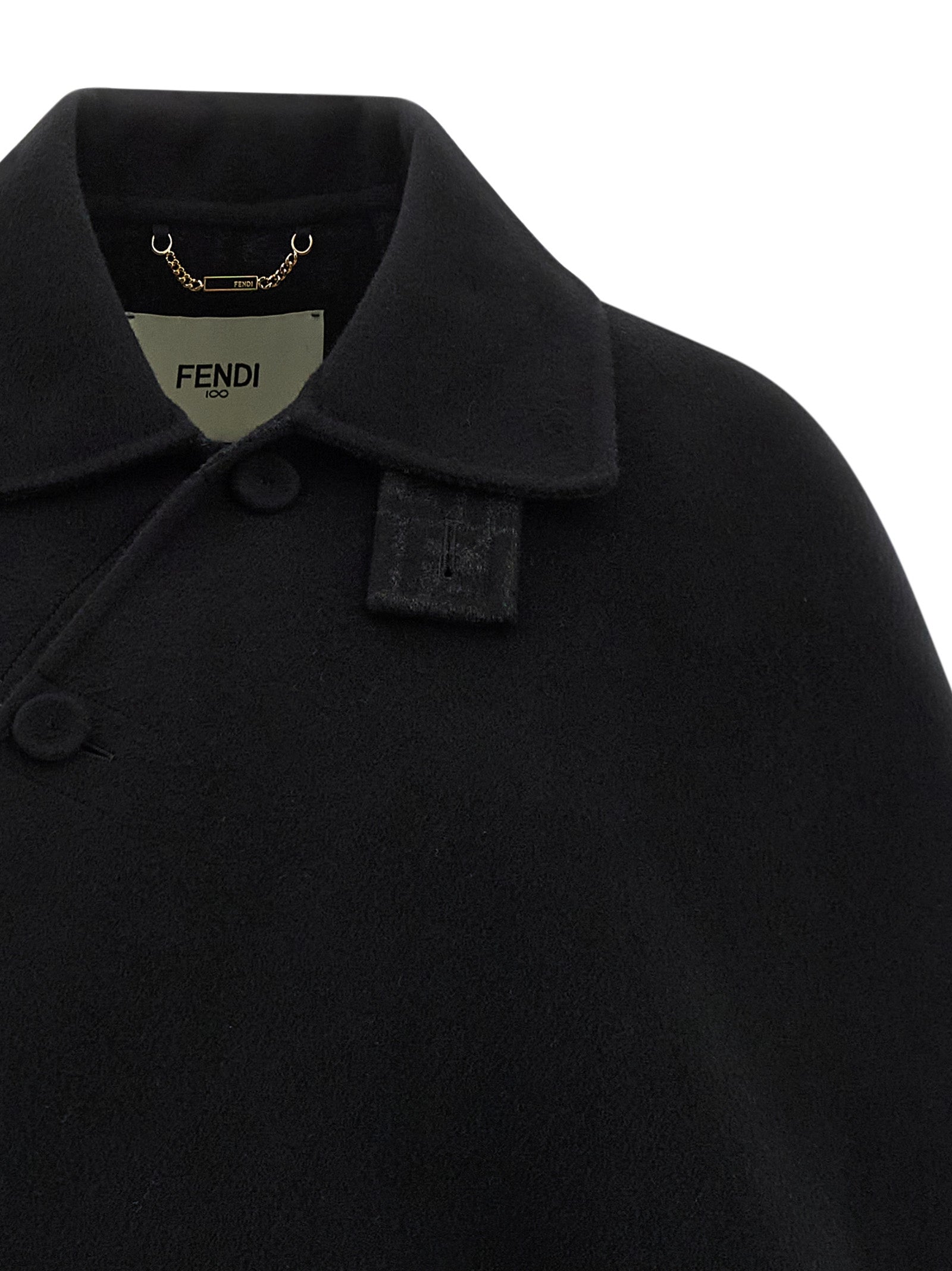 Fendi Black Virgin Wool Coat Fendi