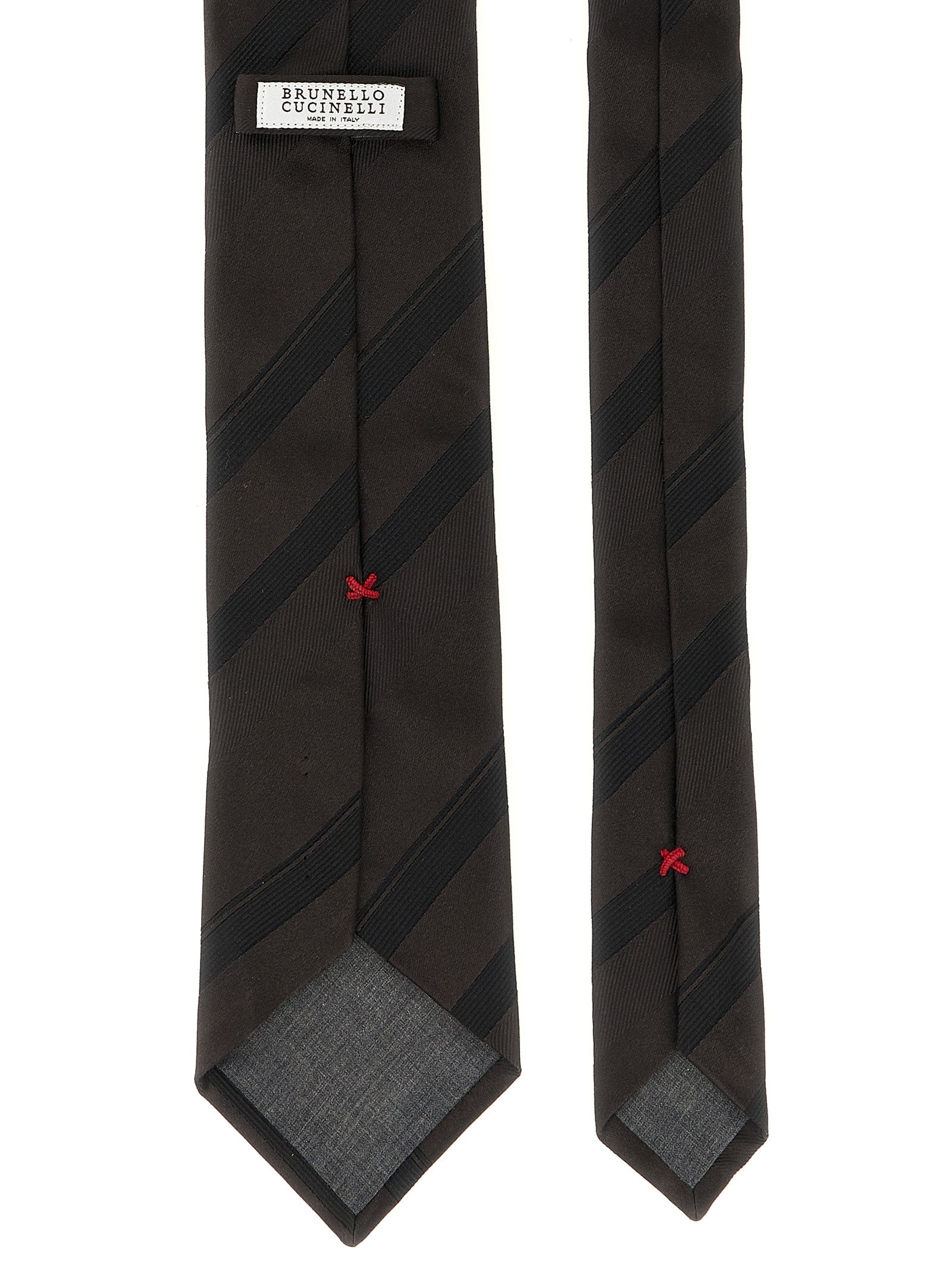 Brunello Cucinelli Brown Silk Tie Brunello Cucinelli
