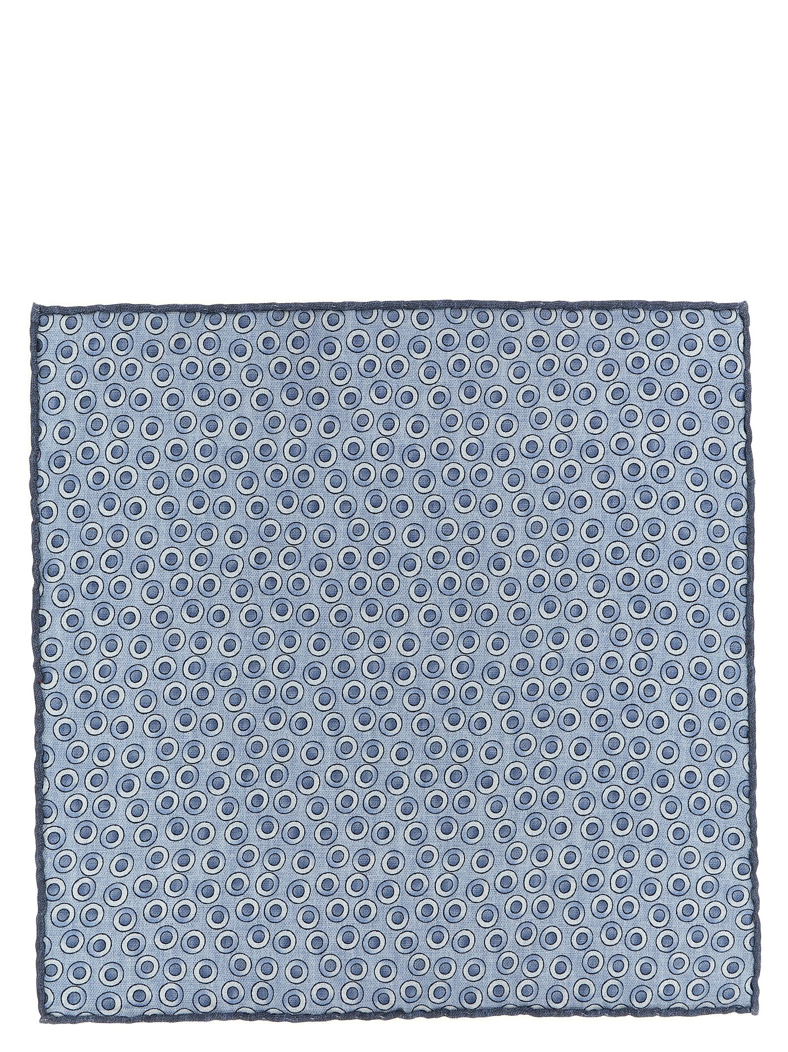 Brunello Cucinelli Blue Silk Pocket Square Brunello Cucinelli