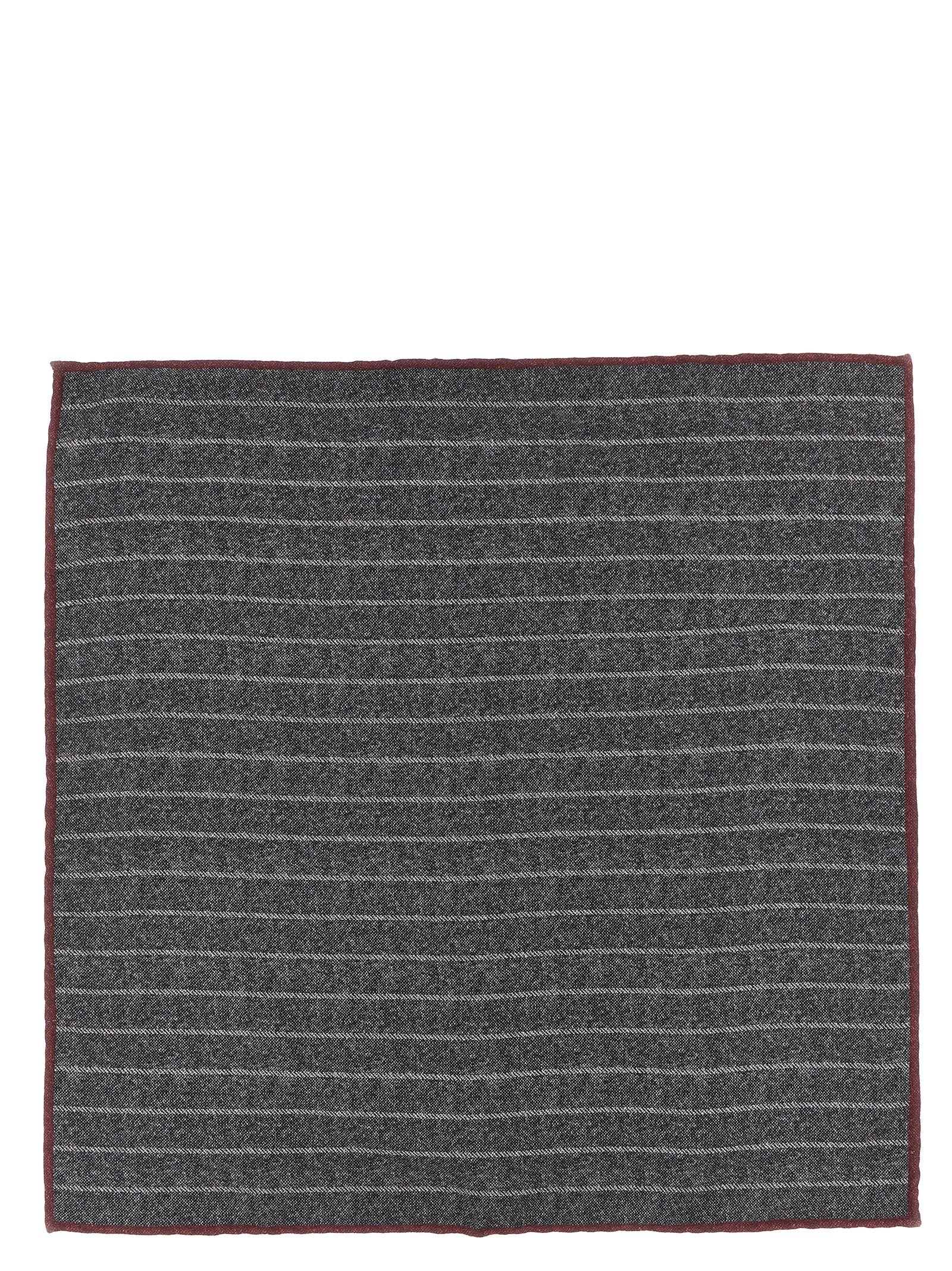 Brunello Cucinelli Gray Silk Pocket Square Brunello Cucinelli