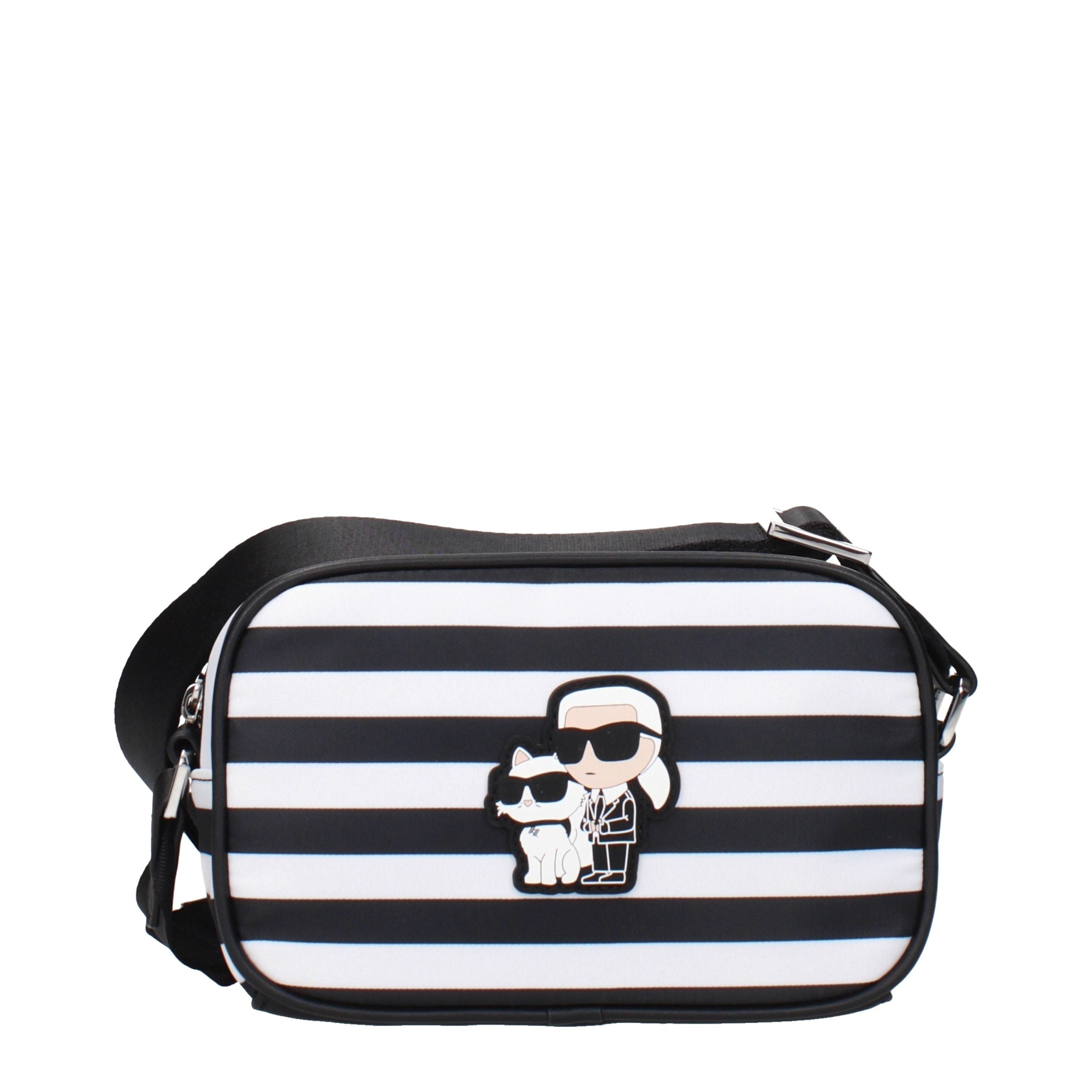 Karl Lagerfeld Black Fabric Crossbody Bag Karl Lagerfeld